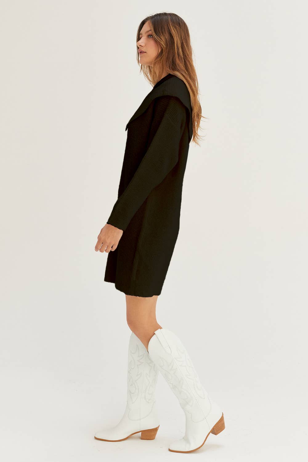 Arosa Asymmetric Turtleneck Sweater Dress - The Elevated Hippie