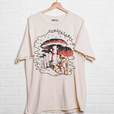 Comfortably Numb Off White Thrifted Graphic Tee - The Elevated Hippie