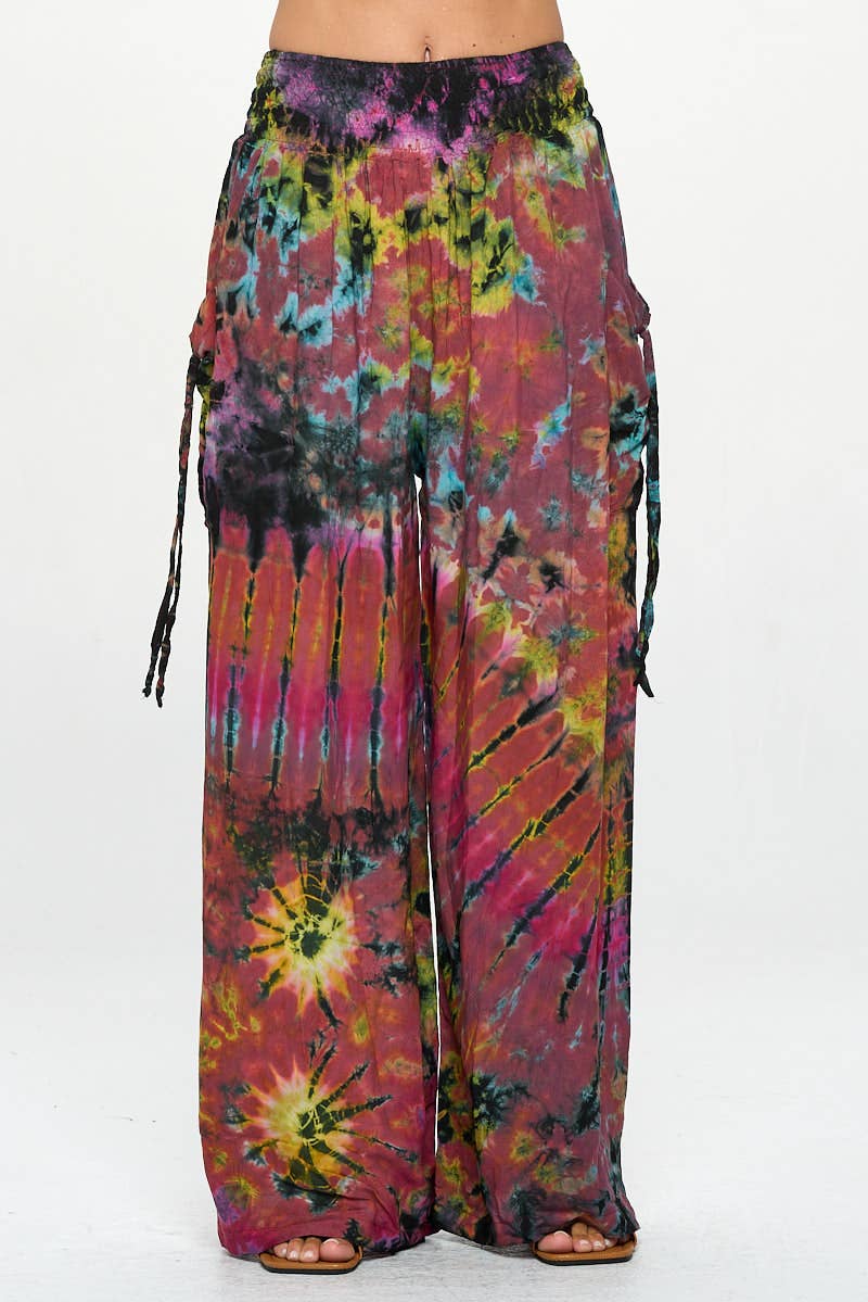 Tie-Dye Pants (KT-1422) boho clothing, festival outfit, hippie style apparel | Elevated Hippie