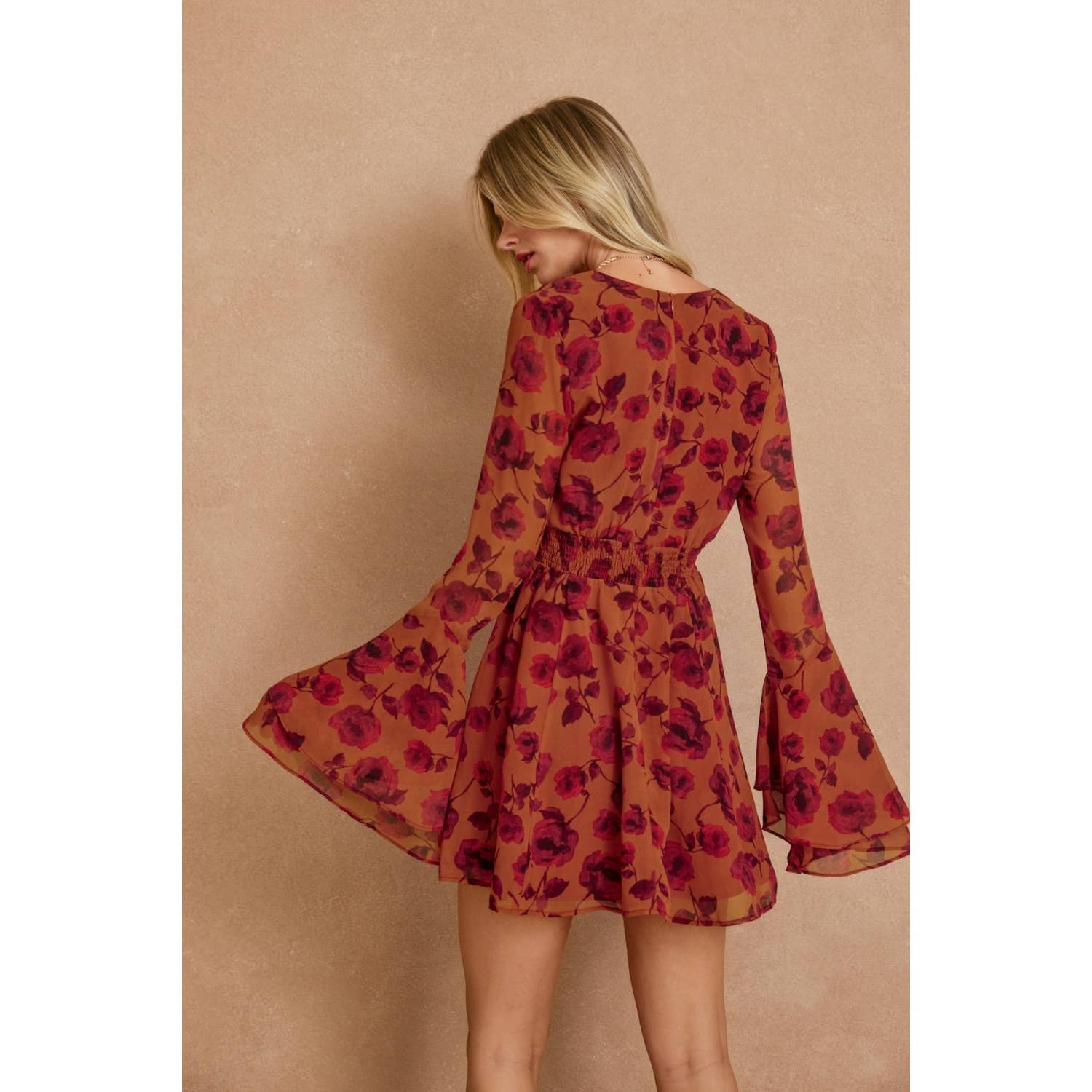 Canyon Still Double Ruffled Sleeve Mini Dress - The Elevated Hippie