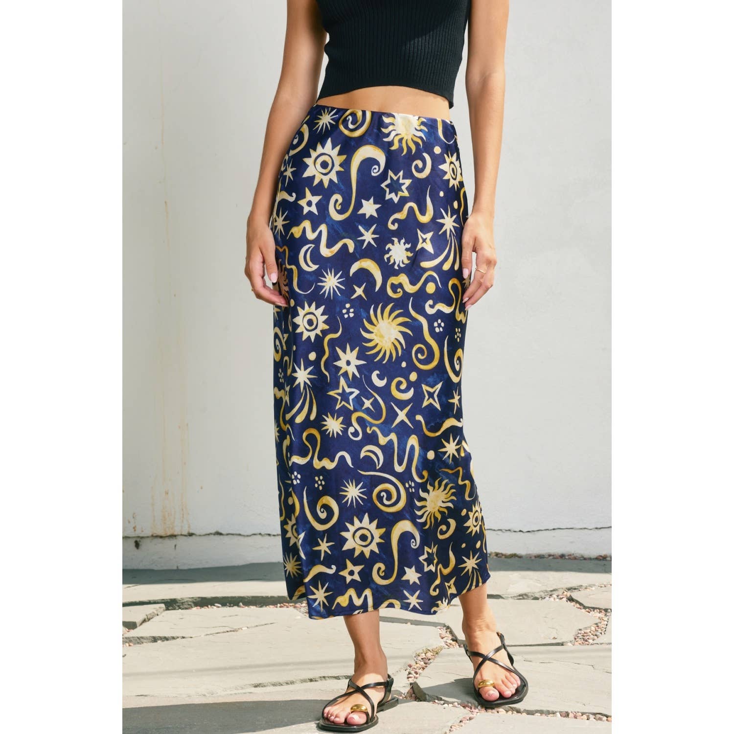 Deep Space Pull On Maxi Skirt - The Elevated Hippie