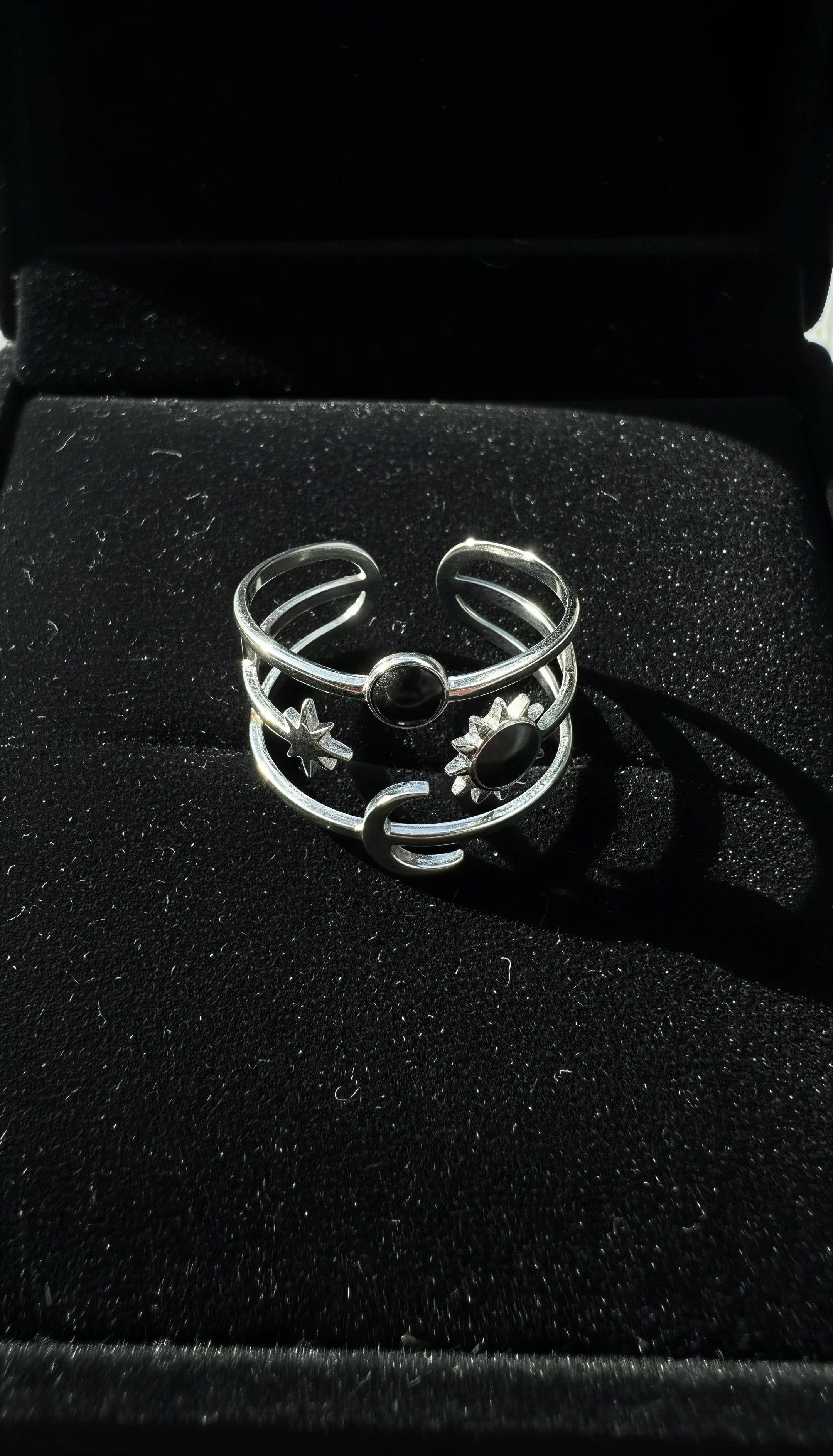 Midnight Cosmos Adjustable Ring boho clothing, festival outfit, hippie style apparel | Elevated Hippie