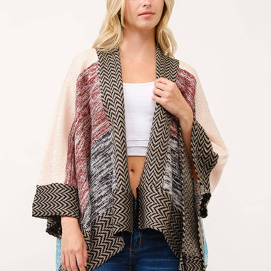 Elin Contrast Wrap Cardigan - The Elevated Hippie