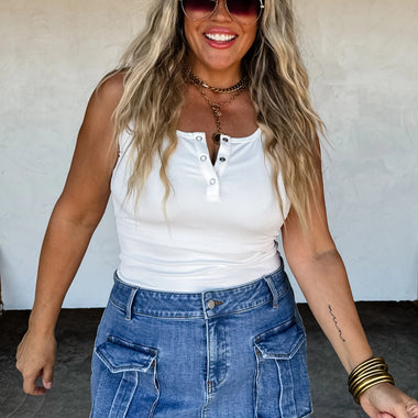 Denim Carly Cargo Short - The Elevated Hippie