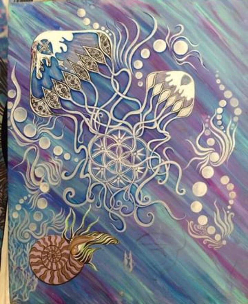 Tapestry / Hidden Stealy / Jellyfish Art / Steal Your Face Art / Festival Tapestry - The Elevated Hippie