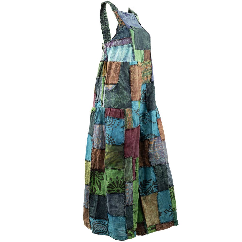 PATCHWORK FLARE JUMPSUIT--ASSORTED COLORS boho clothing, festival outfit, hippie style apparel | Elevated Hippie
