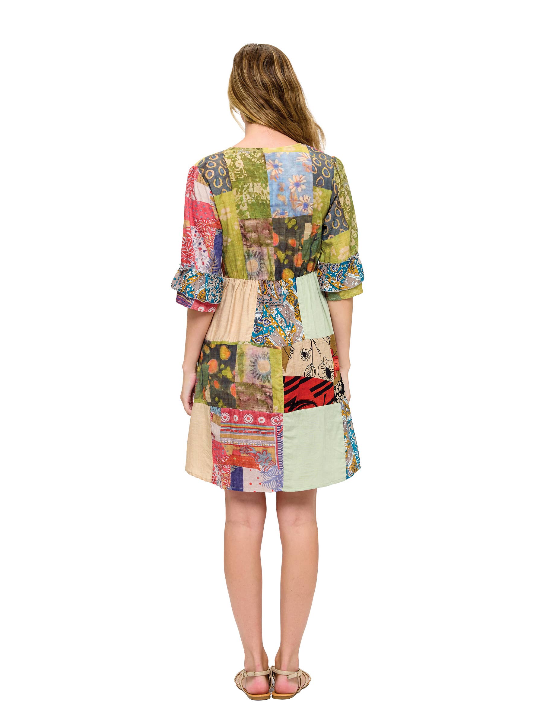 Bohemian Patchwork Dress boho clothing, festival outfit, hippie style apparel | Elevated Hippie