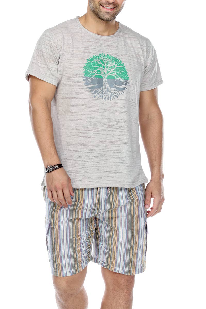 Men's Striped Shorts With Pockets boho clothing, festival outfit, hippie style apparel | Elevated Hippie
