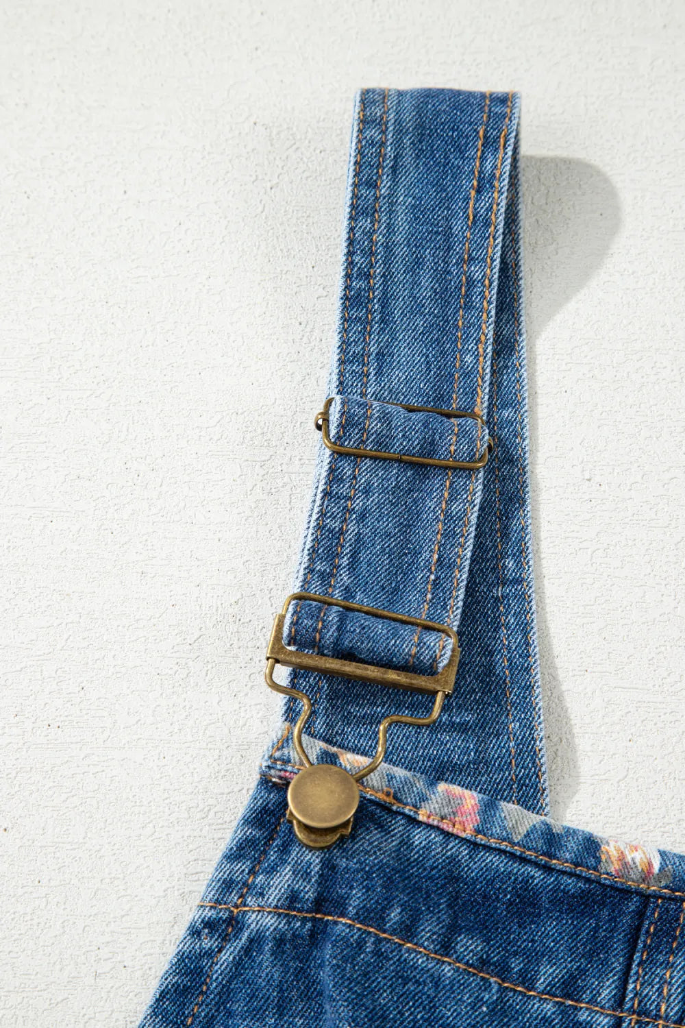 Peacock Blue Floral Patchwork Bib Denim Wide Leg Overalls boho clothing, festival outfit, hippie style apparel | Elevated Hippie