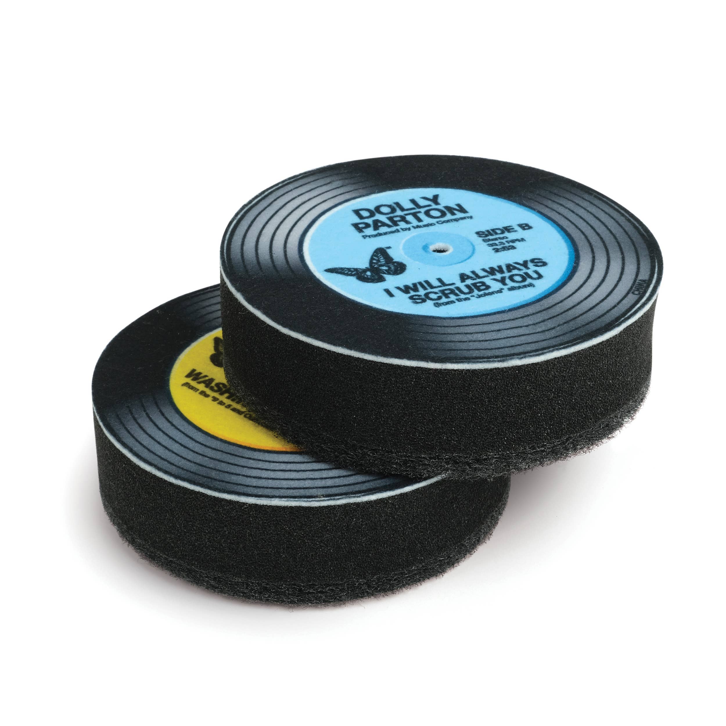Dolly Parton Record Sponges, Set of 2, Parody Vinyl Designs - The Elevated Hippie