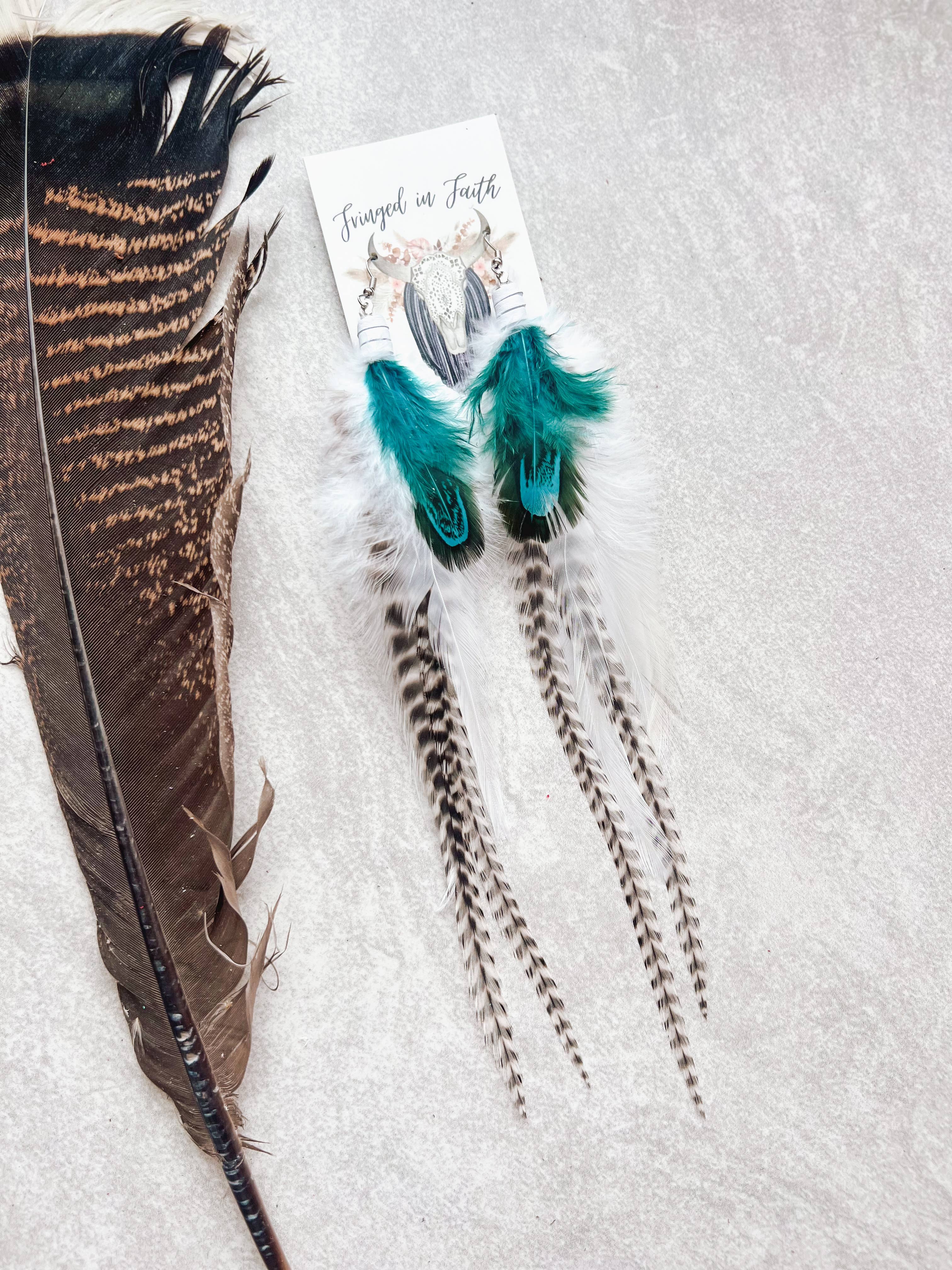 Glacier Feather Earrings - The Elevated Hippie