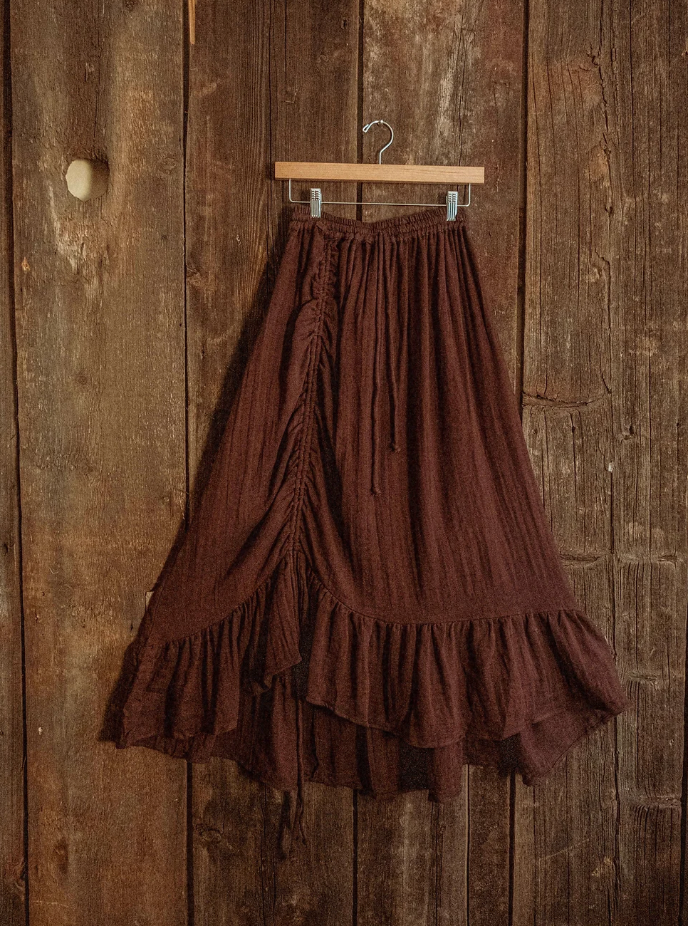 Boho Cinch Ruffle Skirt Organic Cotton Bamboo, Bohemian - The Elevated Hippie