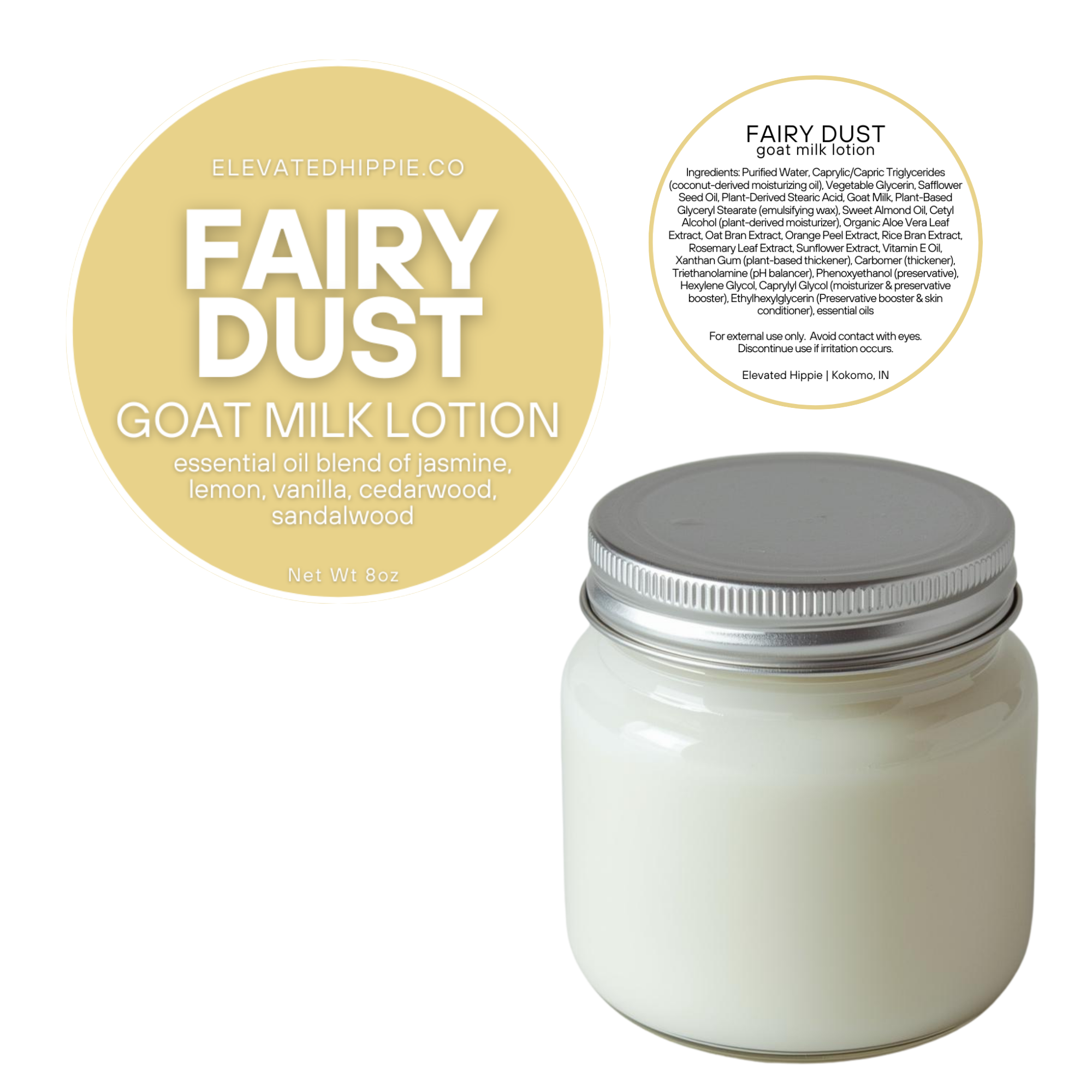 Elevated Hippie Goat Milk Lotion – Deep Hydration Body Cream boho clothing, festival outfit, hippie style apparel | Elevated Hippie