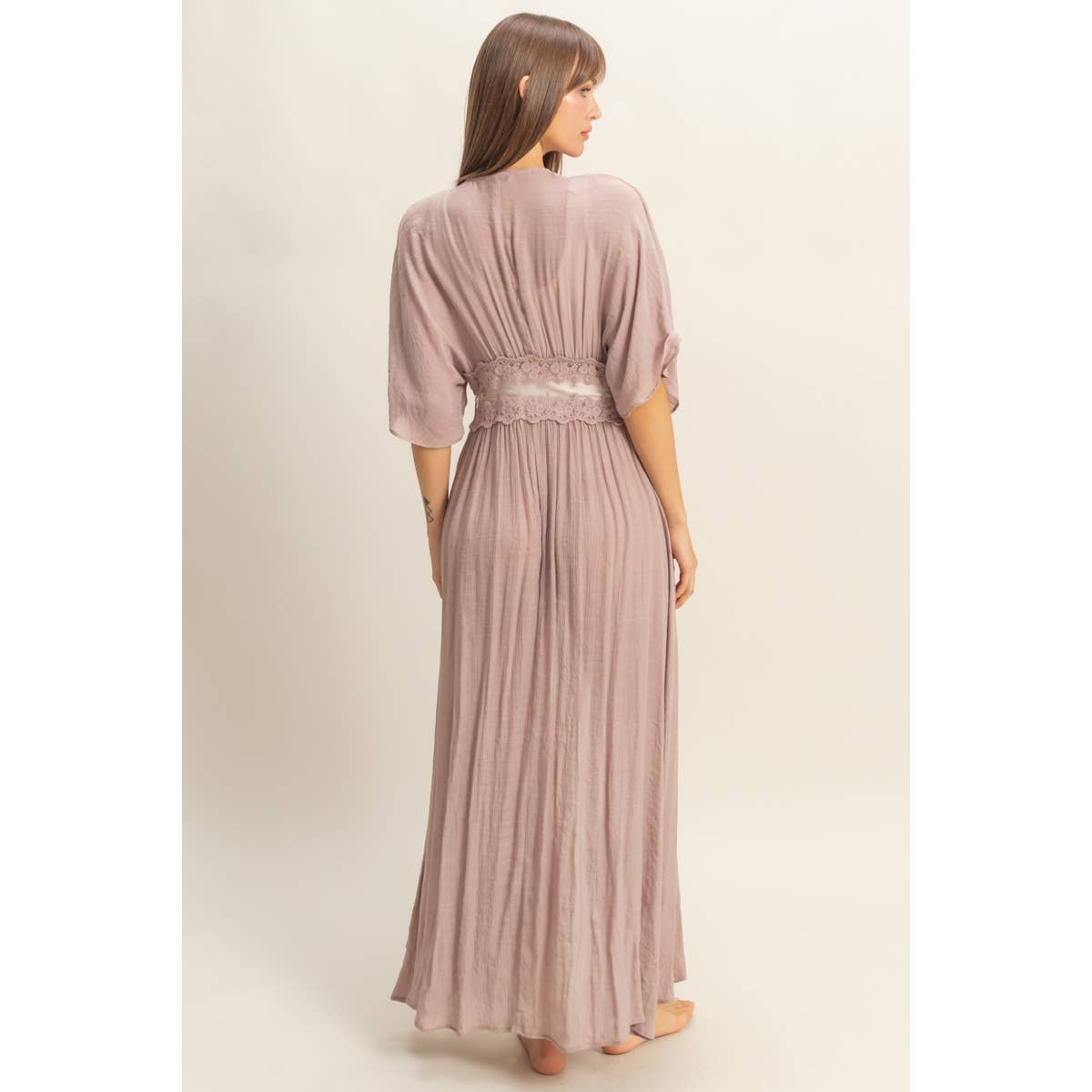 Tie-Front Lace Long Duster - The Elevated Hippie