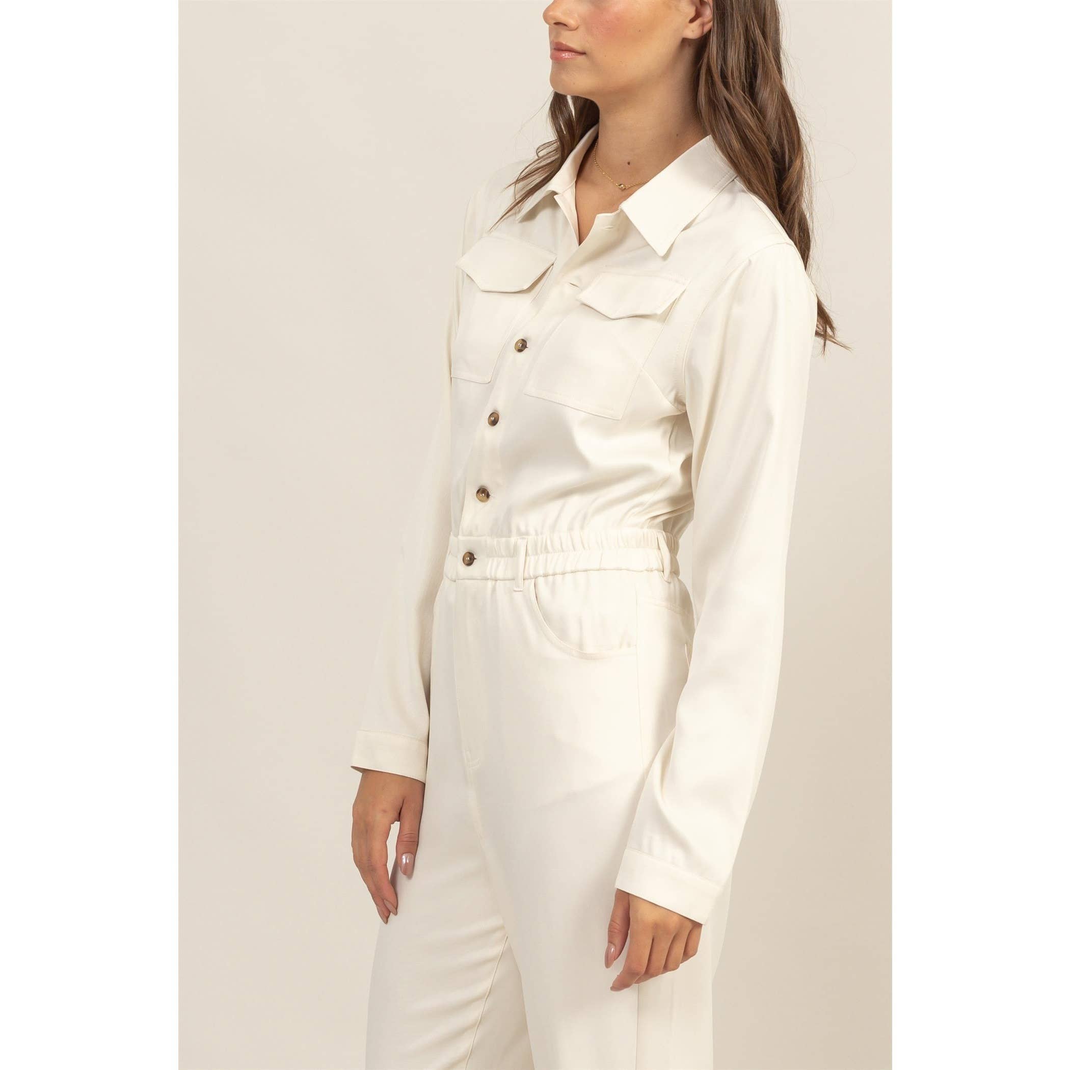 Button-Up Utility Jumpsuit - The Elevated Hippie