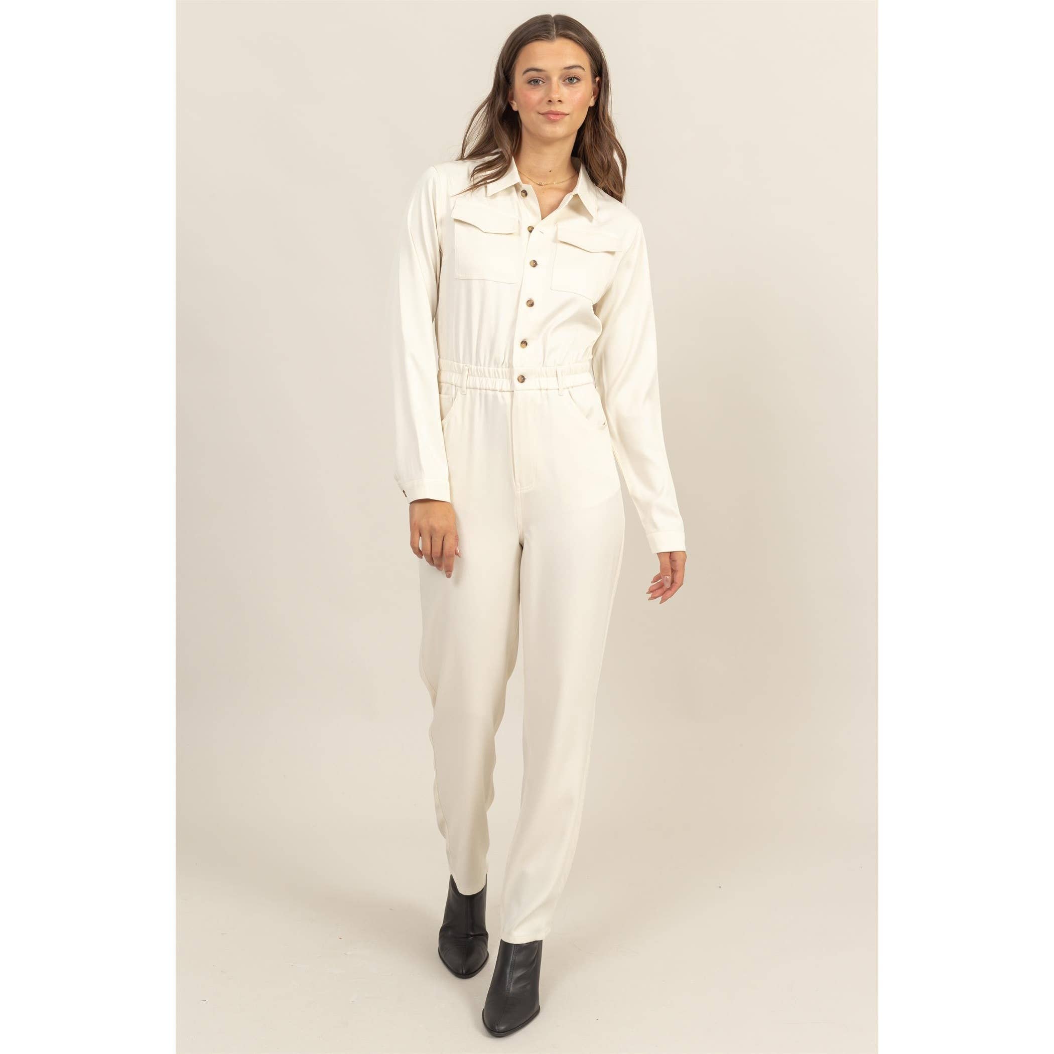 Button-Up Utility Jumpsuit - The Elevated Hippie