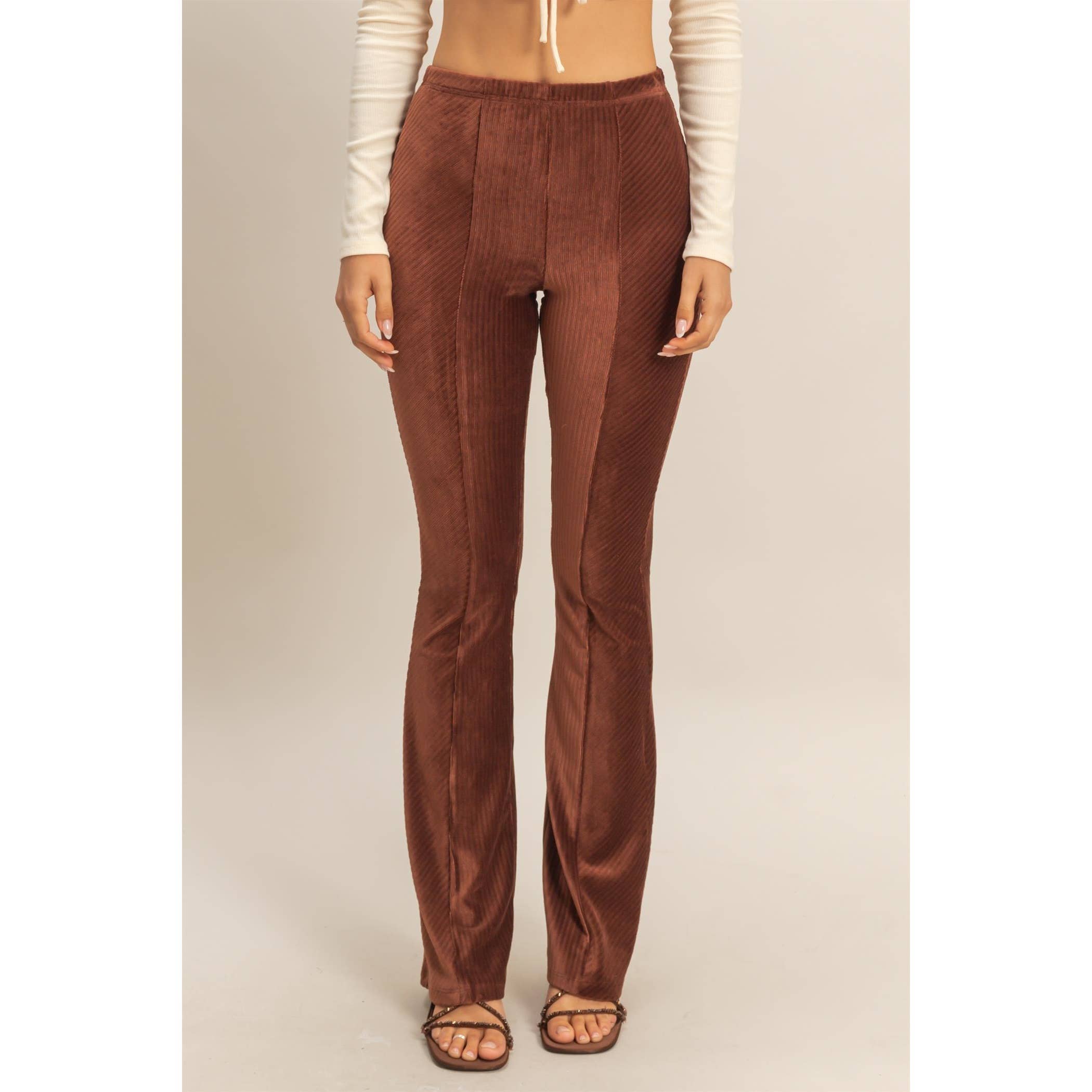 Striped Velour High-Rise Pants - The Elevated Hippie