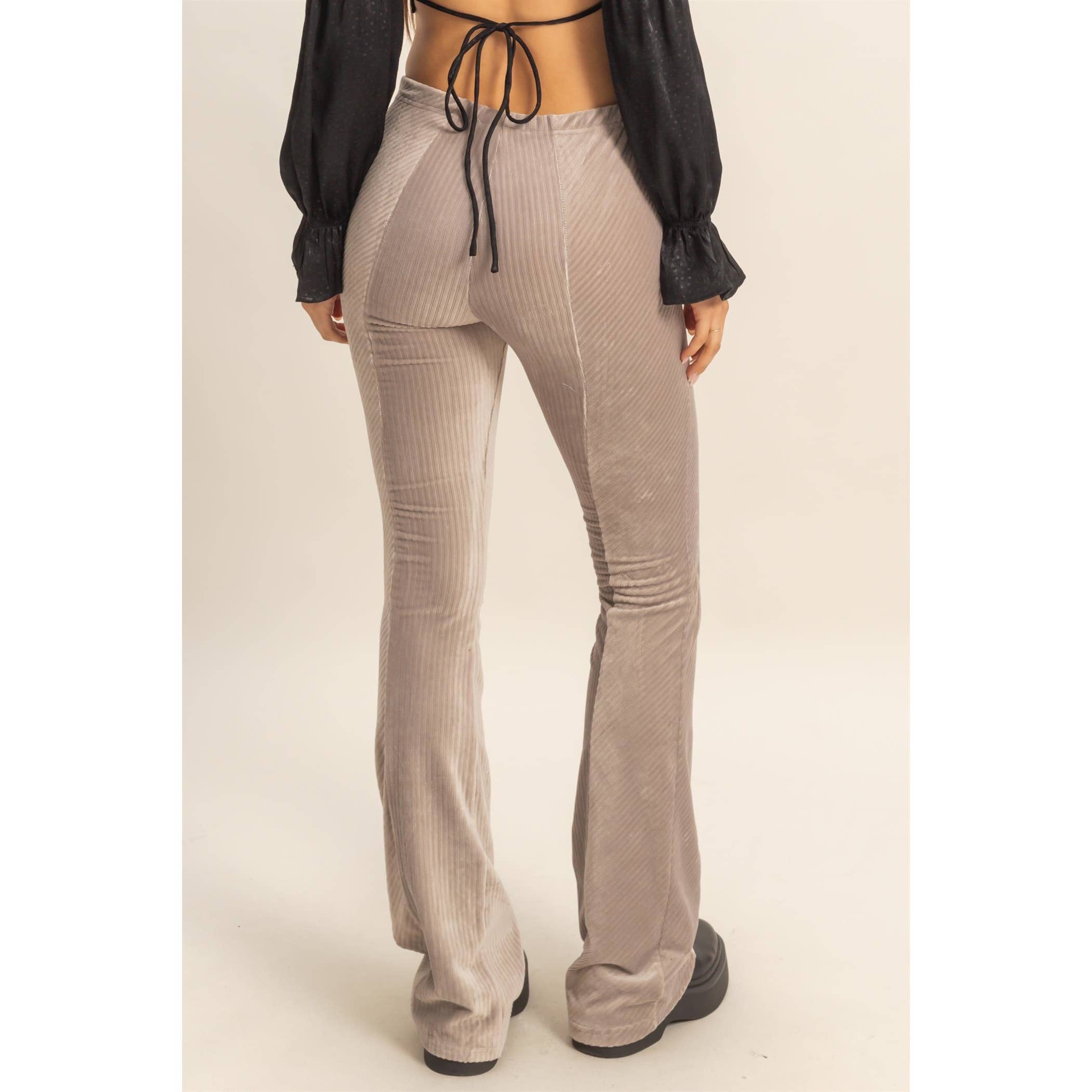Striped Velour High-Rise Pants - The Elevated Hippie