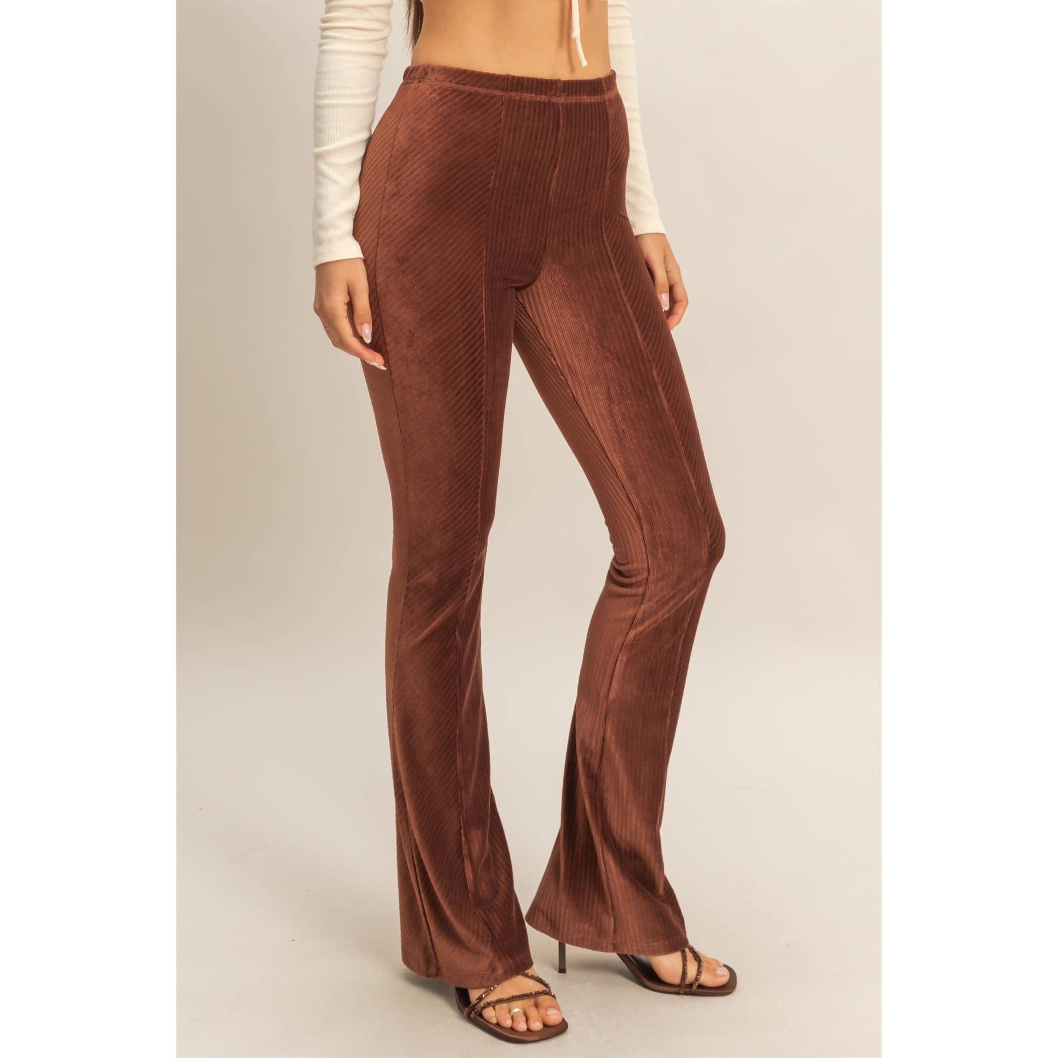 Striped Velour High-Rise Pants - The Elevated Hippie