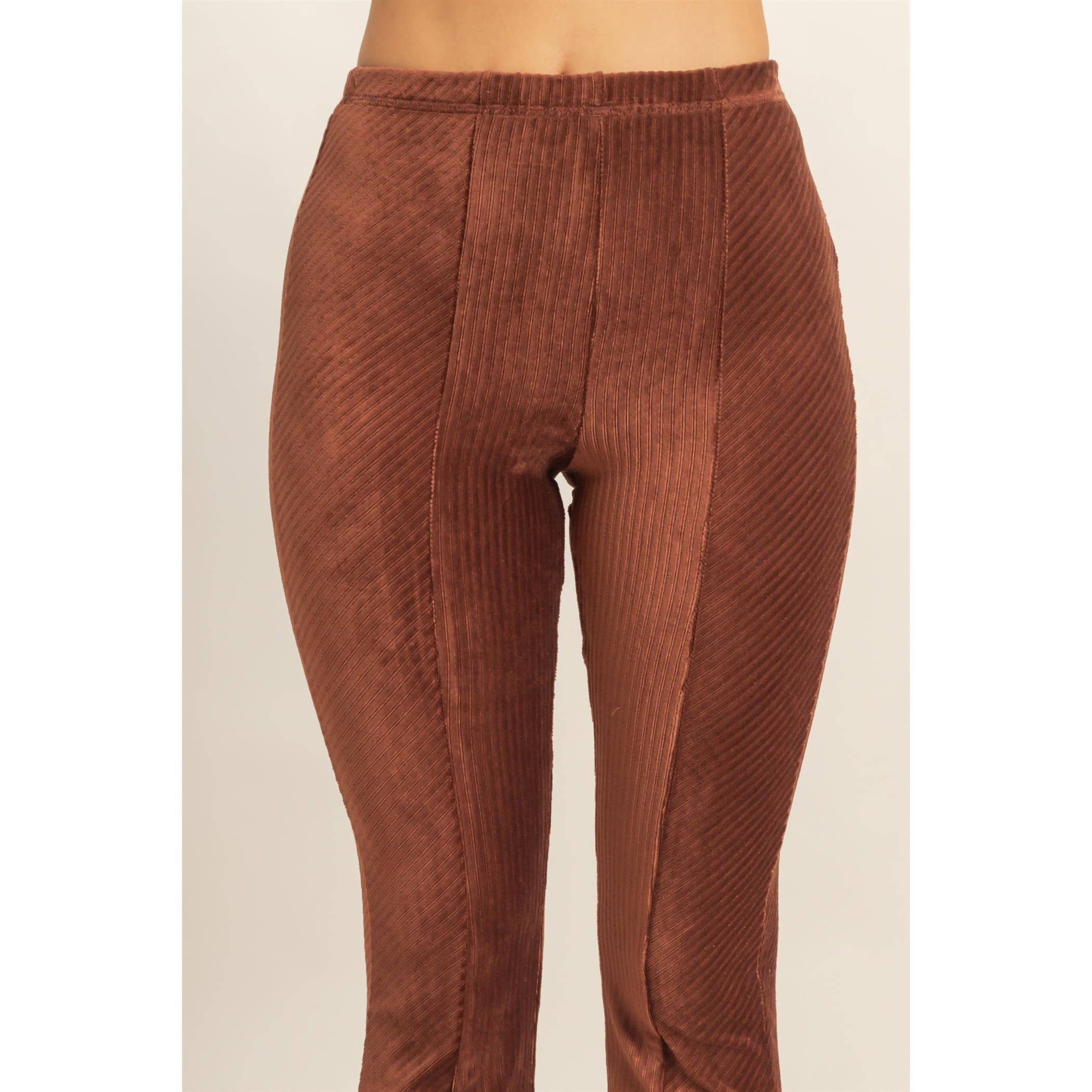Striped Velour High-Rise Pants - The Elevated Hippie