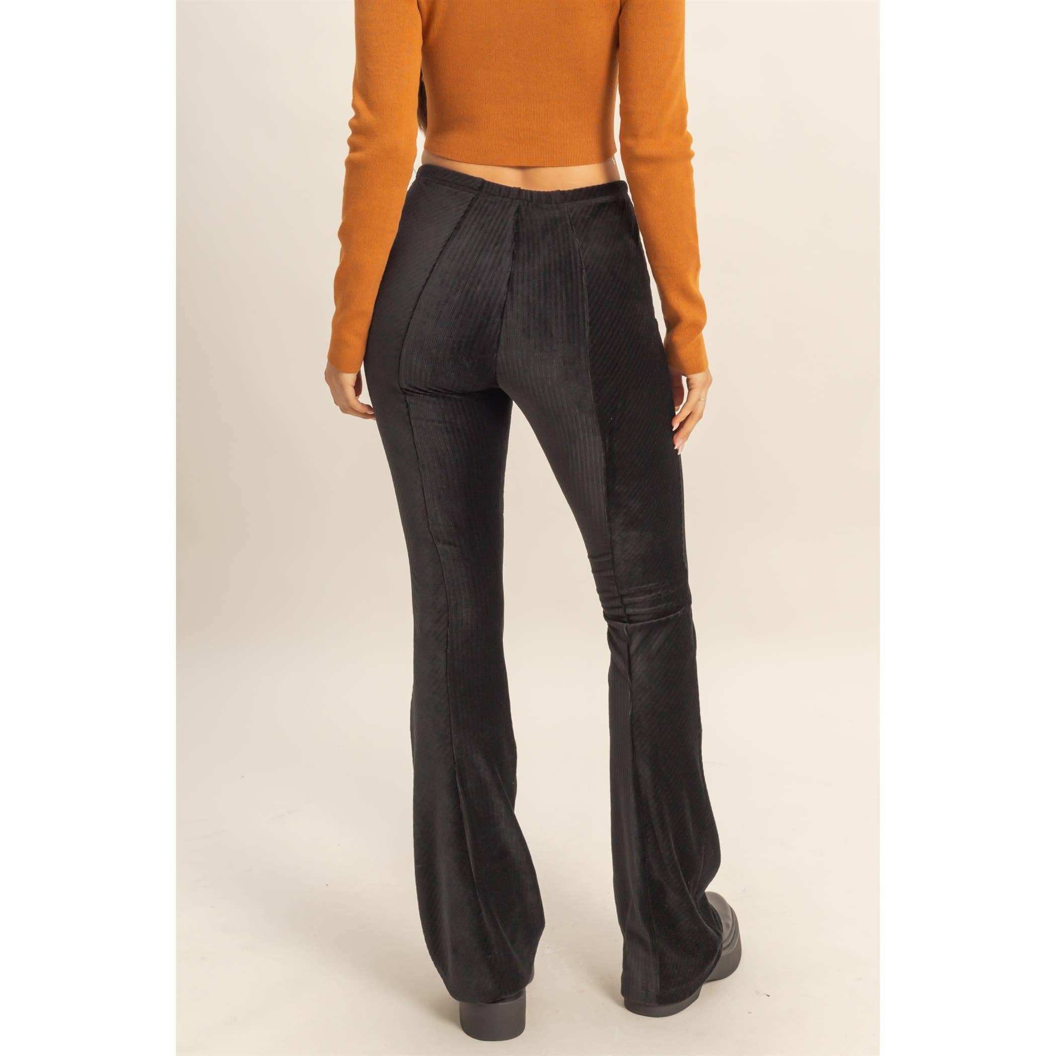 Striped Velour High-Rise Pants - The Elevated Hippie