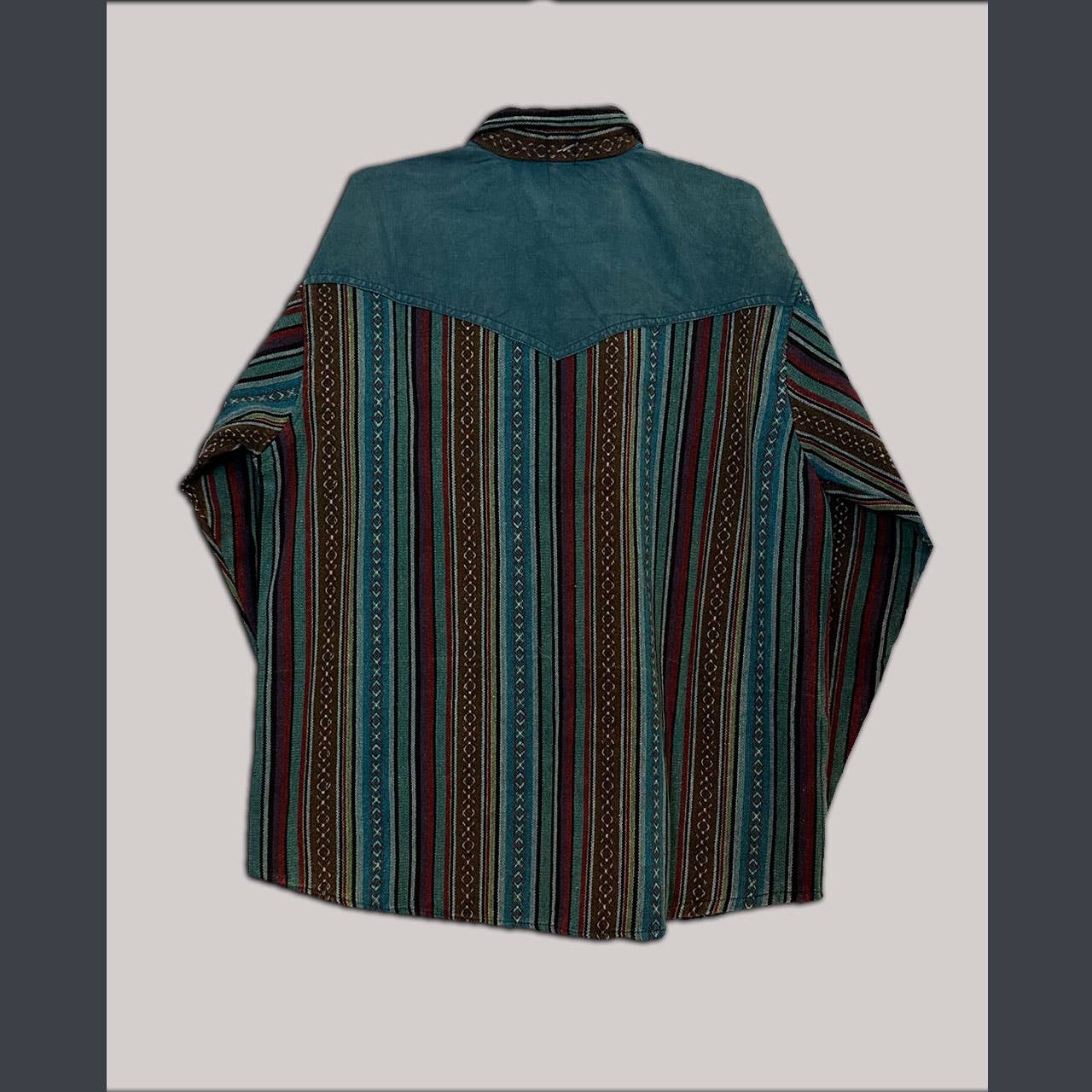 Two Tone Heavy Cotton Patchwork Button Up Men's shirt - The Elevated Hippie