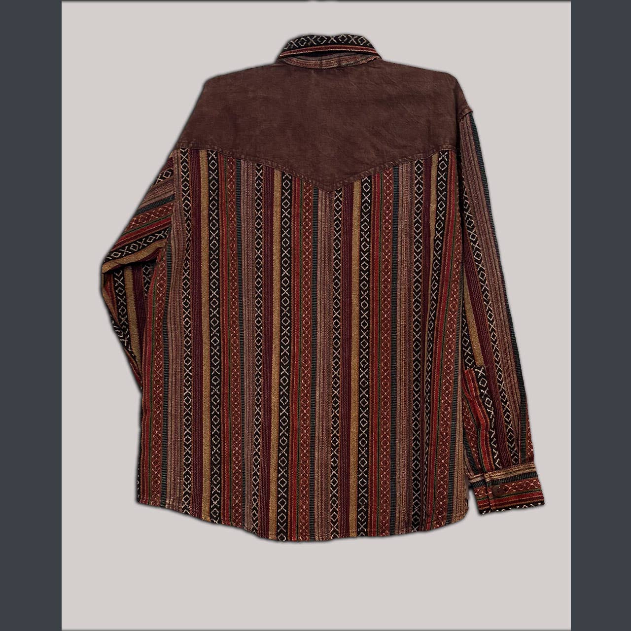 Two Tone Heavy Cotton Patchwork Button Up Men's shirt - The Elevated Hippie