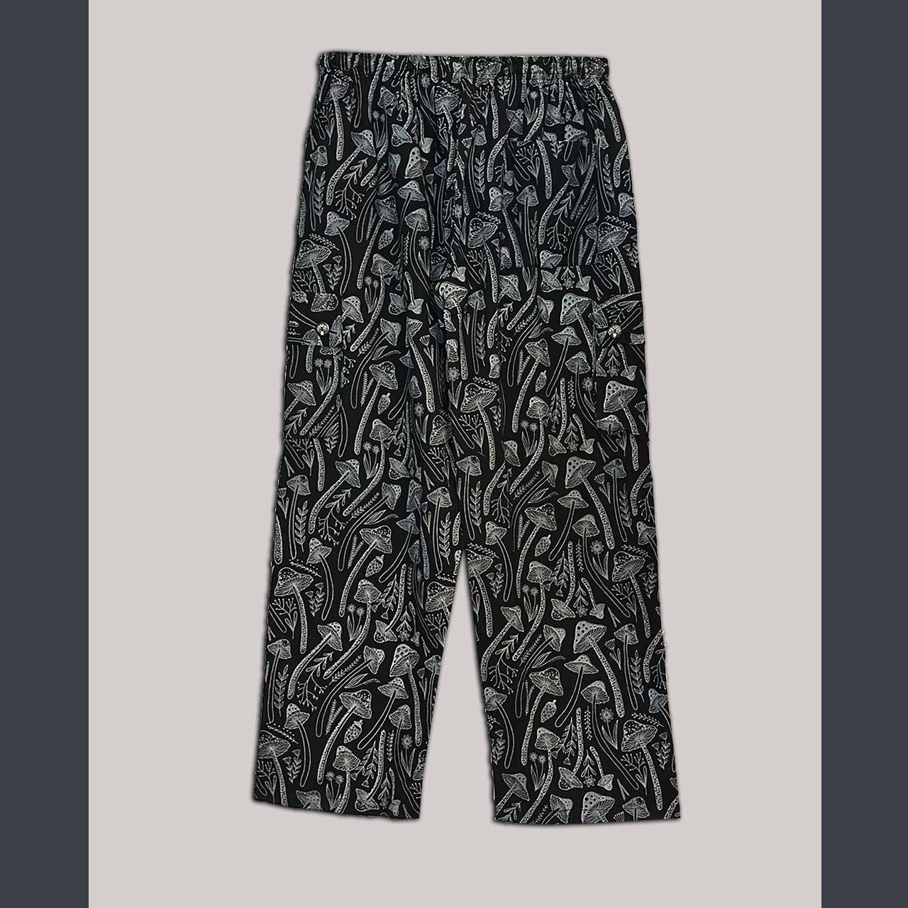 Cotton Men's multi mushroom print cargo pants - The Elevated Hippie