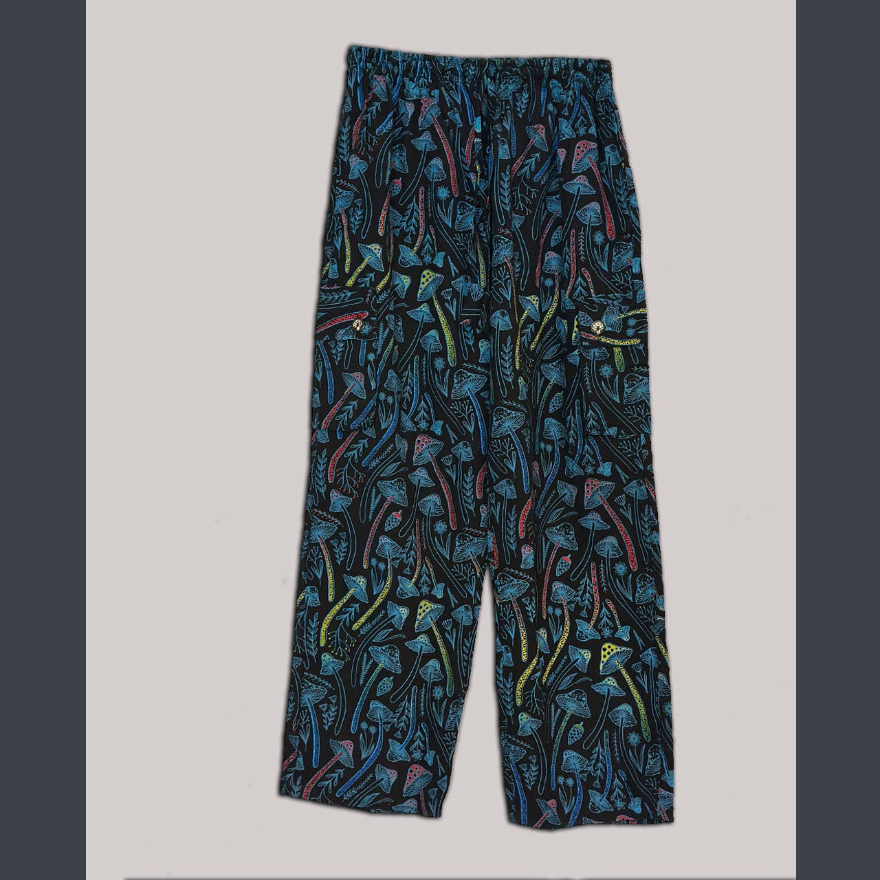 Cotton Men's multi mushroom print cargo pants - The Elevated Hippie