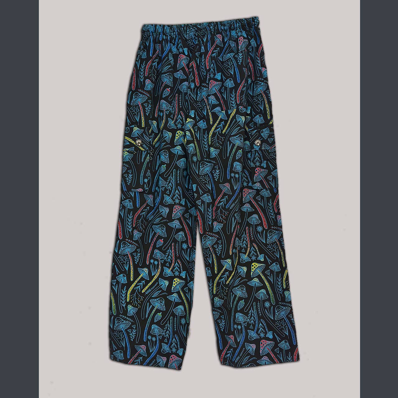 Cotton Men's multi mushroom print cargo pants - The Elevated Hippie