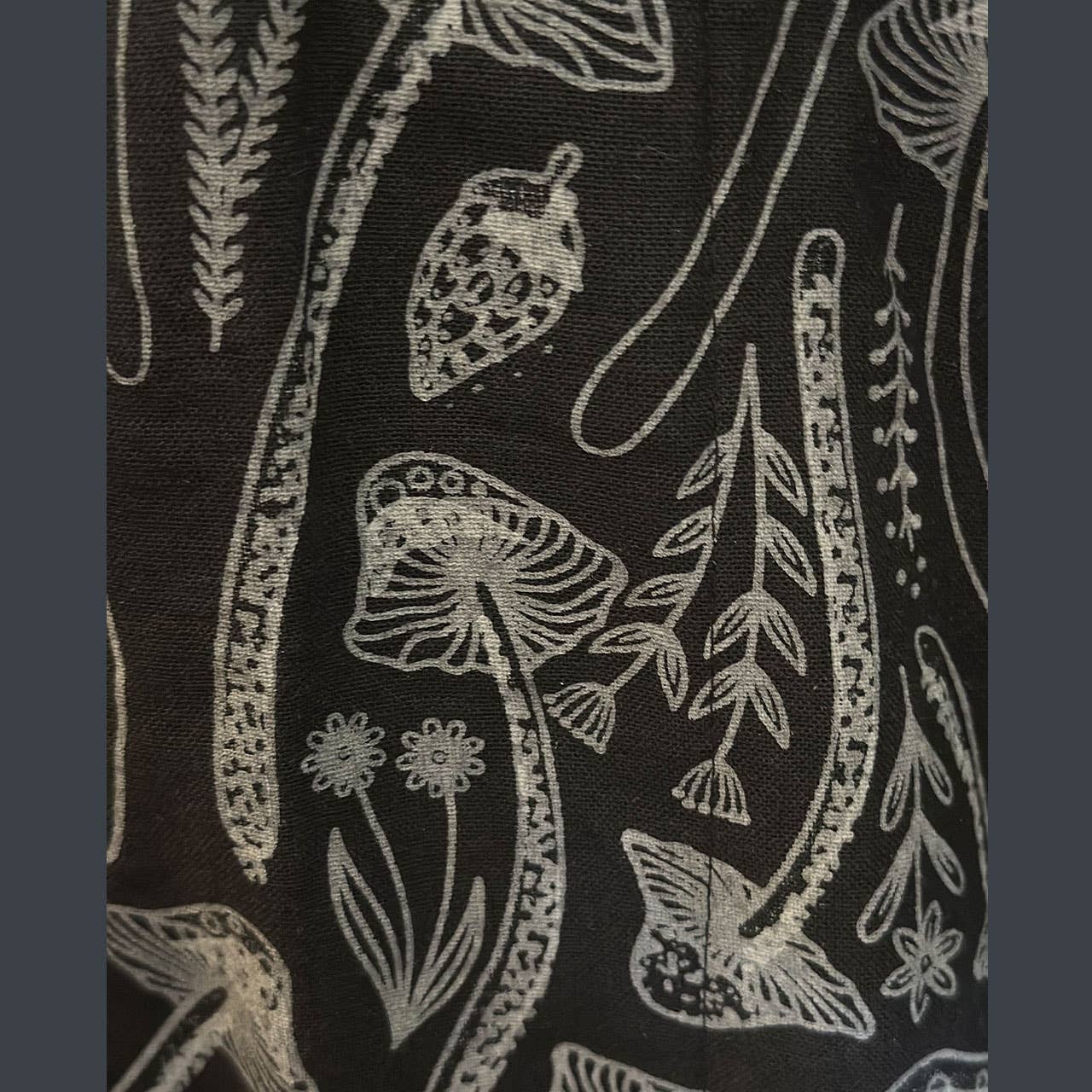 Cotton 5 Pocket Overalls with Multi Mushroom Print - The Elevated Hippie