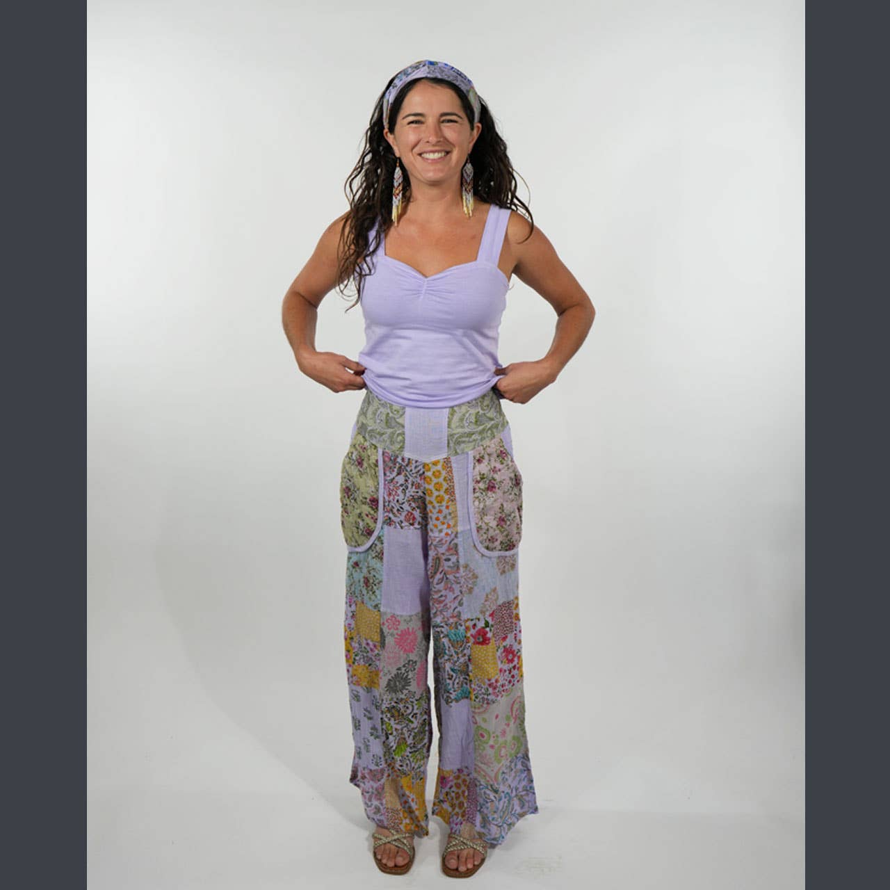 Hippie Boho Cotton Floral Patchwork Beach Pants - The Elevated Hippie