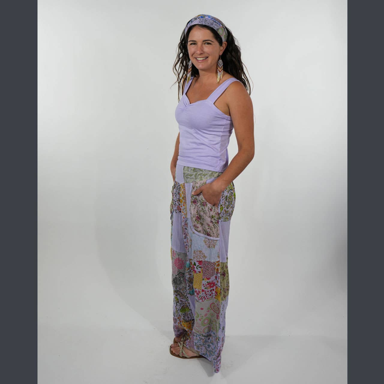 Hippie Boho Cotton Floral Patchwork Beach Pants - The Elevated Hippie