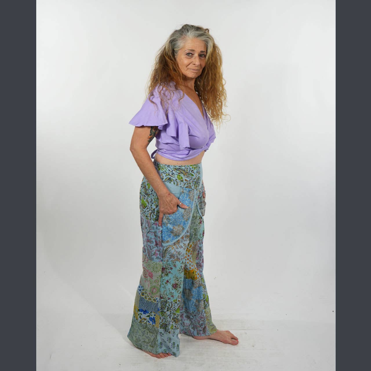 Hippie Boho Cotton Floral Patchwork Beach Pants - The Elevated Hippie