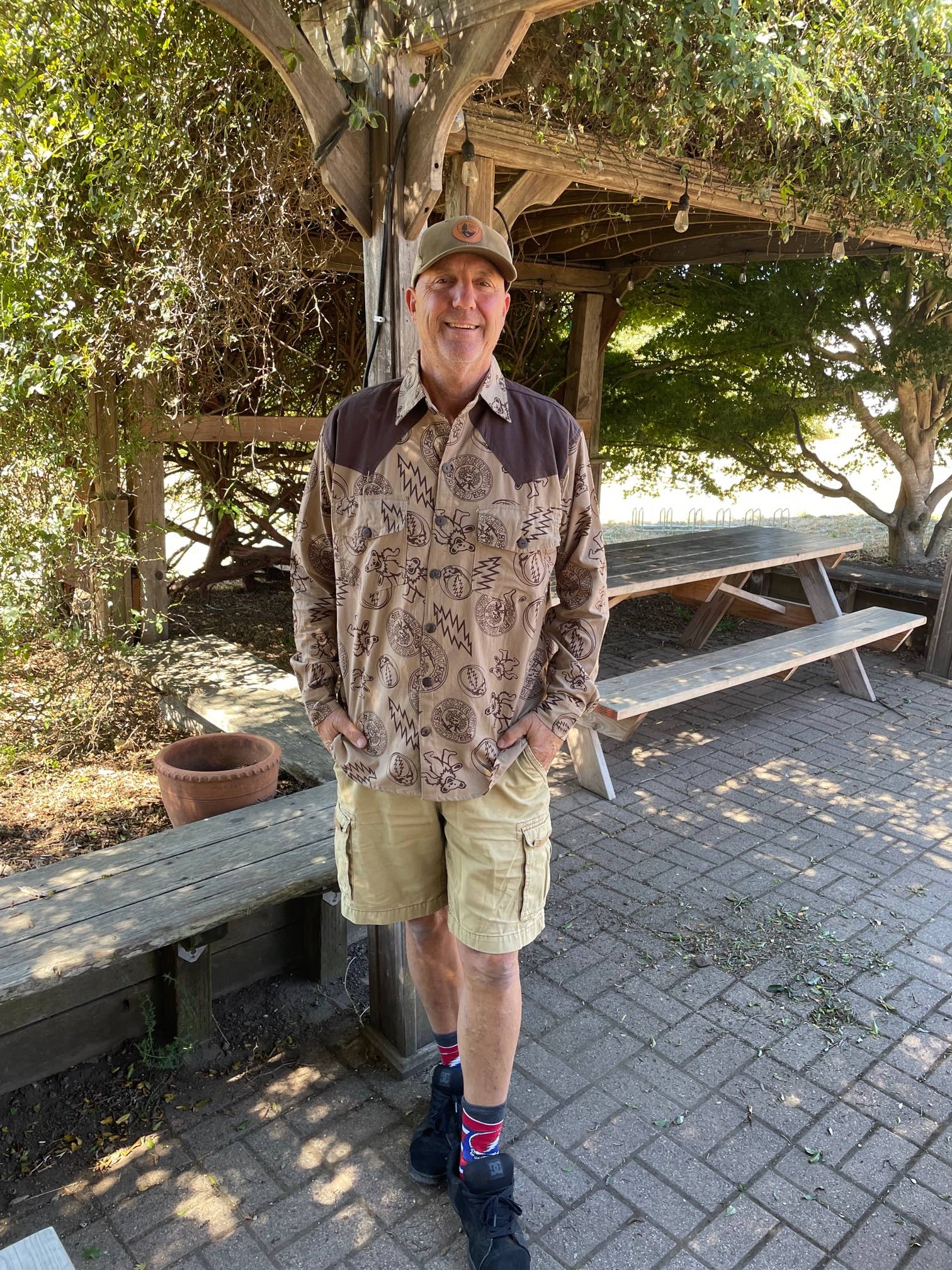 Grateful Dead Long Sleeve Men's Cotton Shirt Printed Fabric - The Elevated Hippie