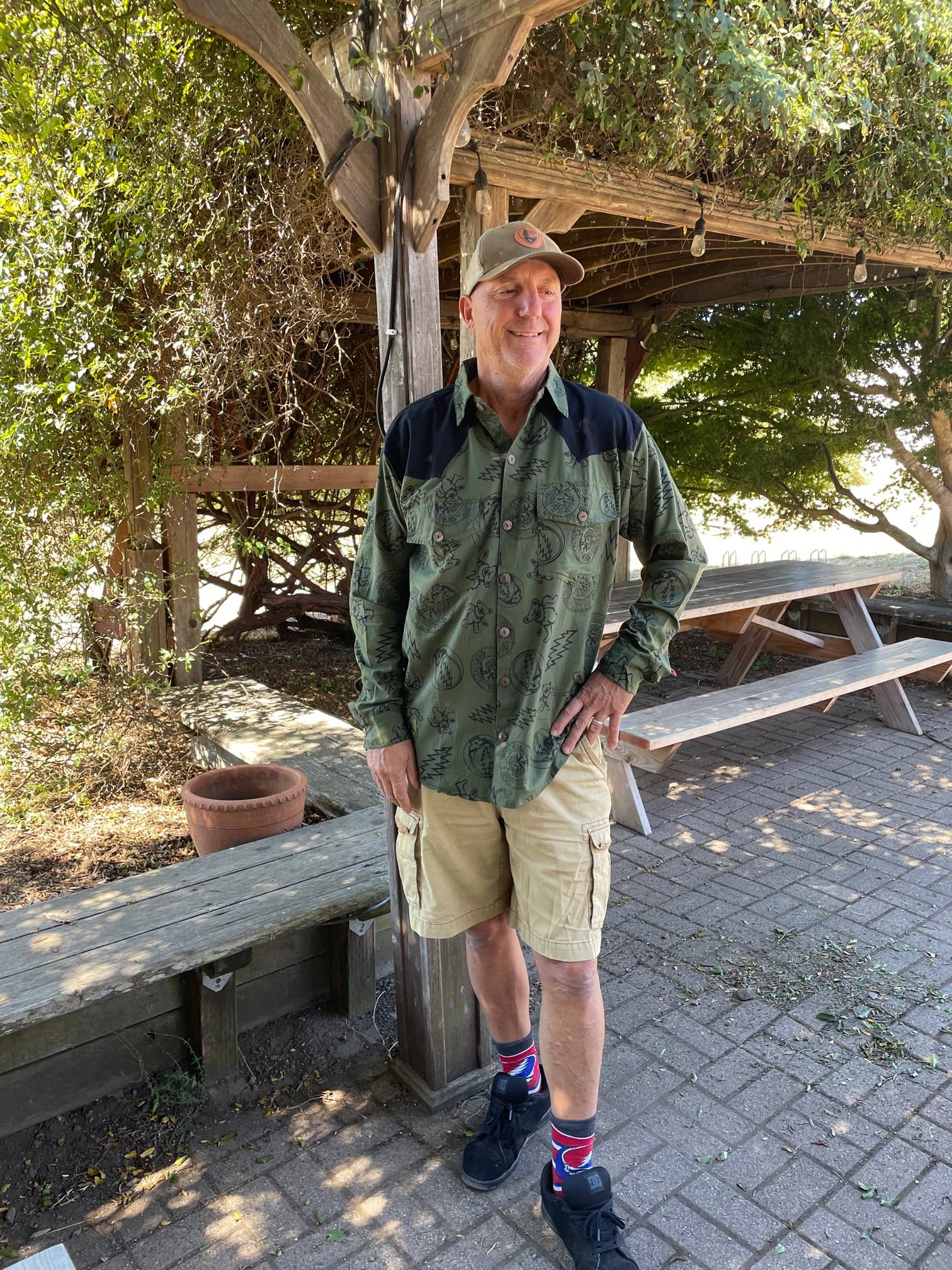 Grateful Dead Long Sleeve Men's Cotton Shirt Printed Fabric - The Elevated Hippie