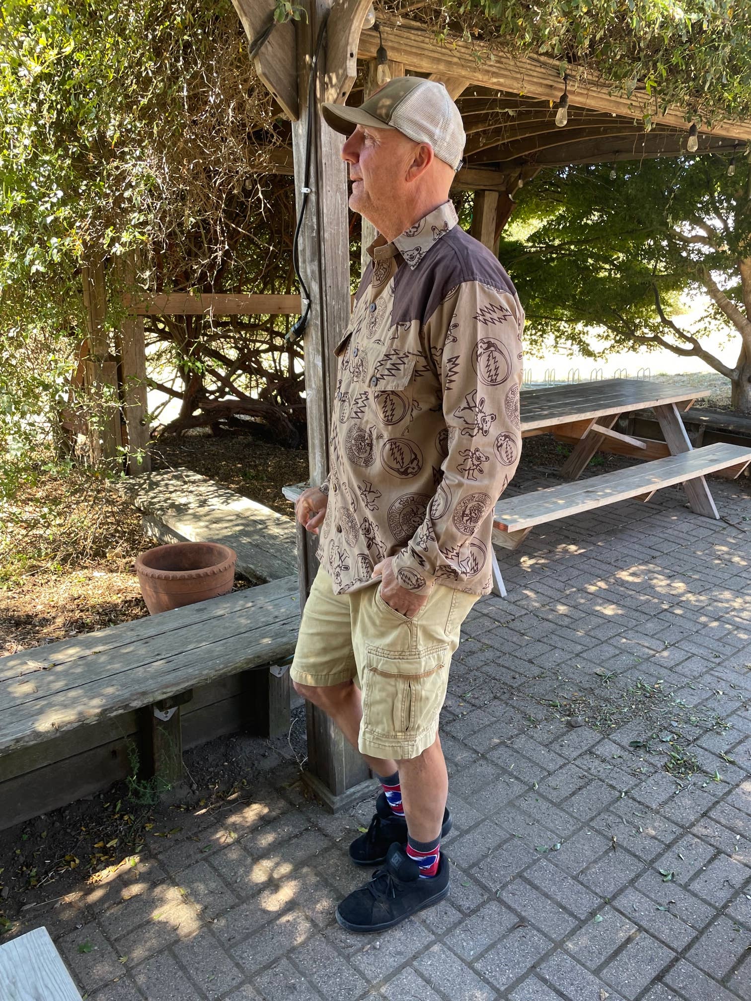 Grateful Dead Long Sleeve Men's Cotton Shirt Printed Fabric - The Elevated Hippie