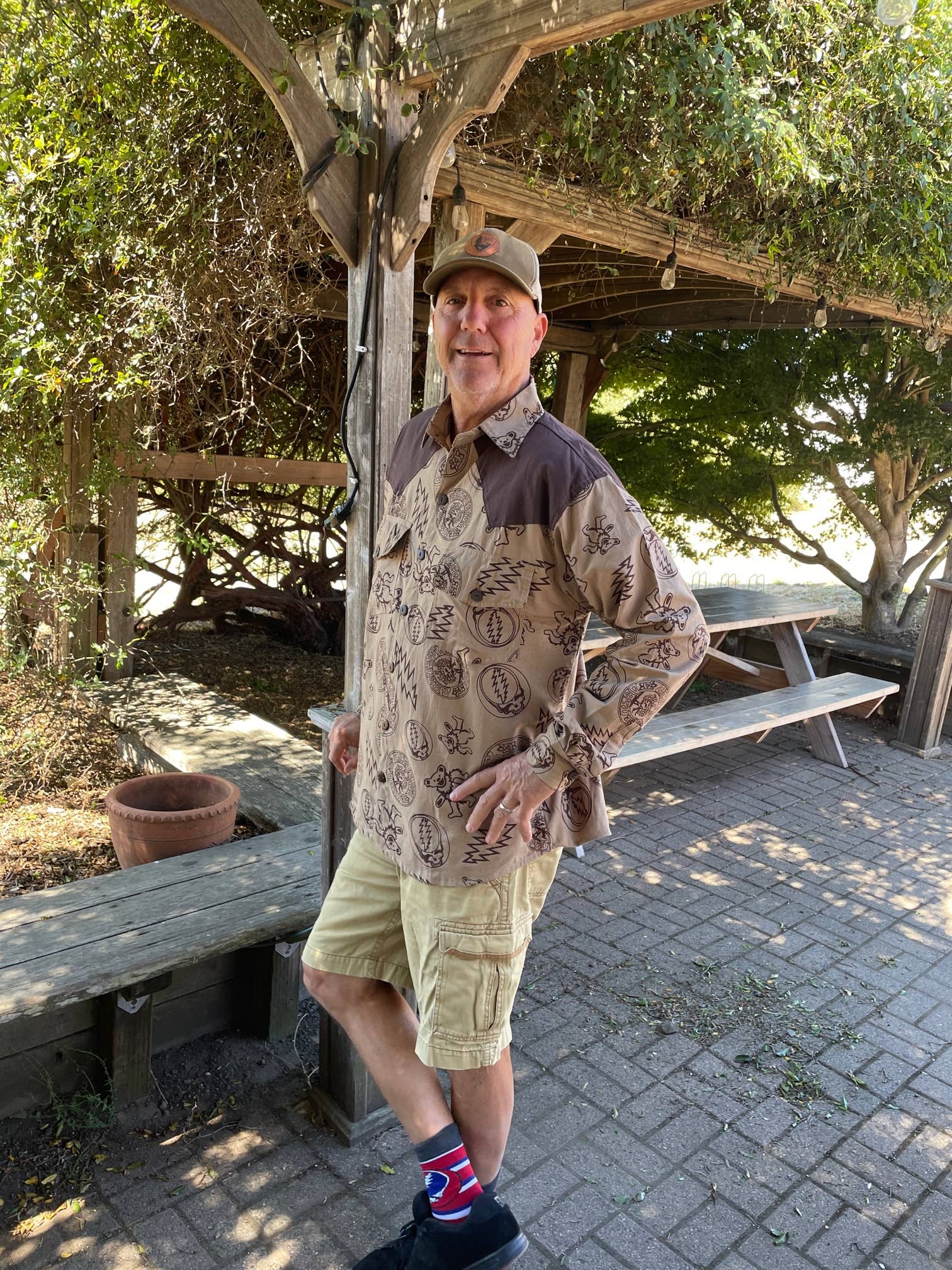 Grateful Dead Long Sleeve Men's Cotton Shirt Printed Fabric - The Elevated Hippie