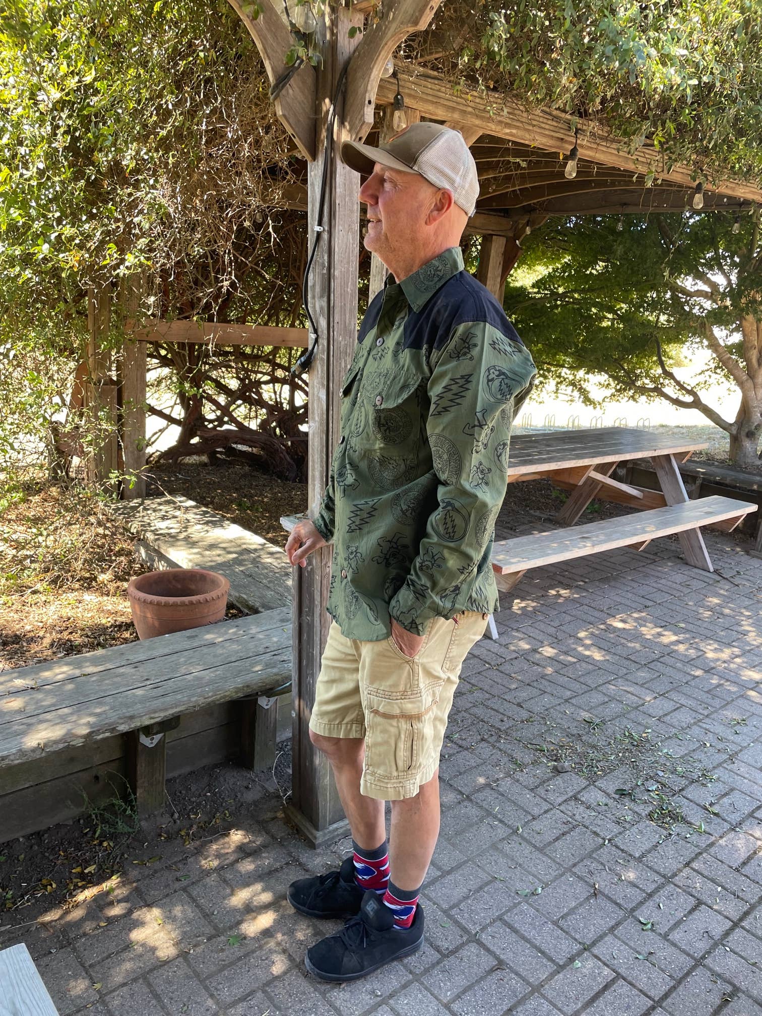 Grateful Dead Long Sleeve Men's Cotton Shirt Printed Fabric - The Elevated Hippie