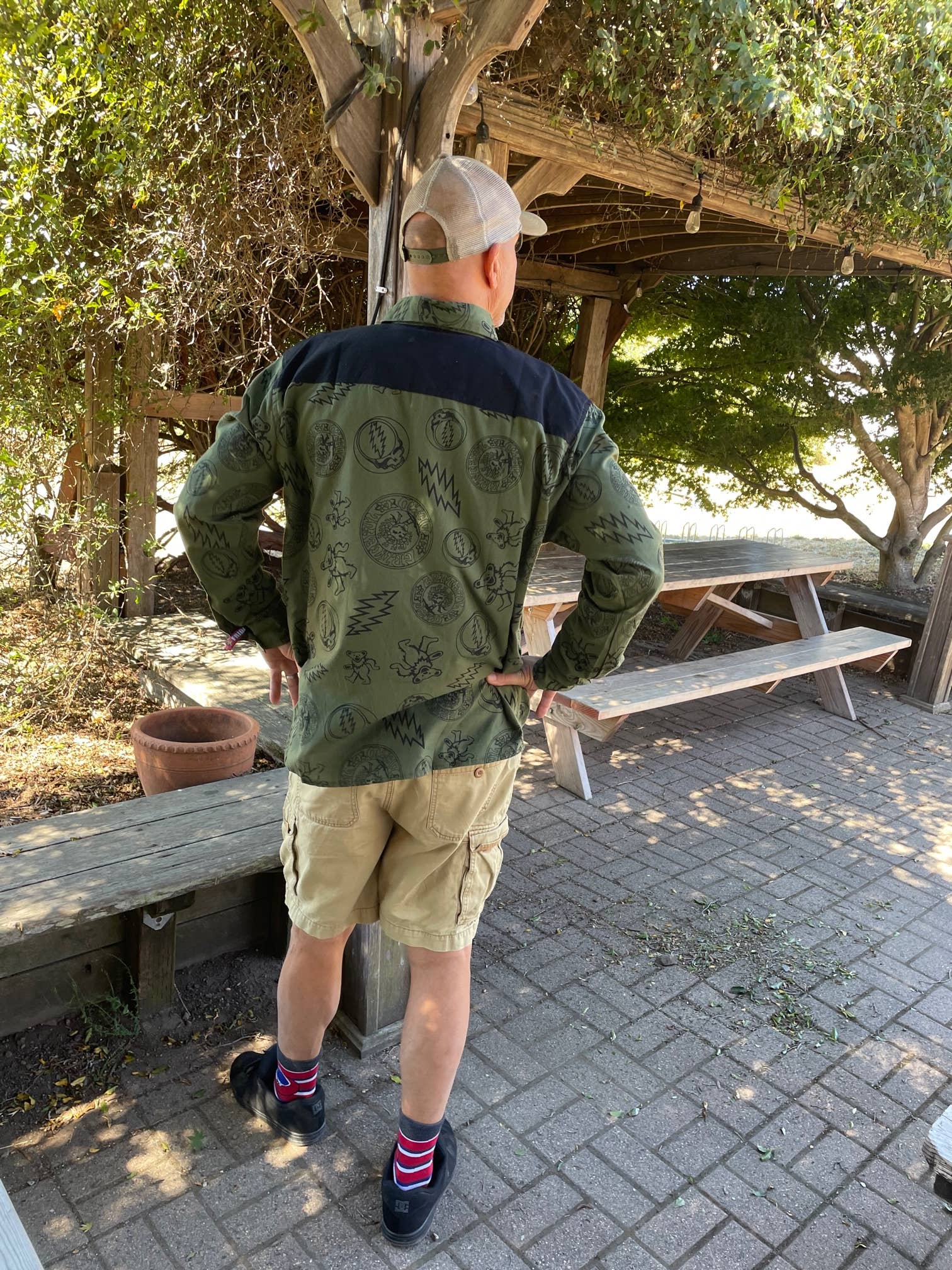 Grateful Dead Long Sleeve Men's Cotton Shirt Printed Fabric - The Elevated Hippie