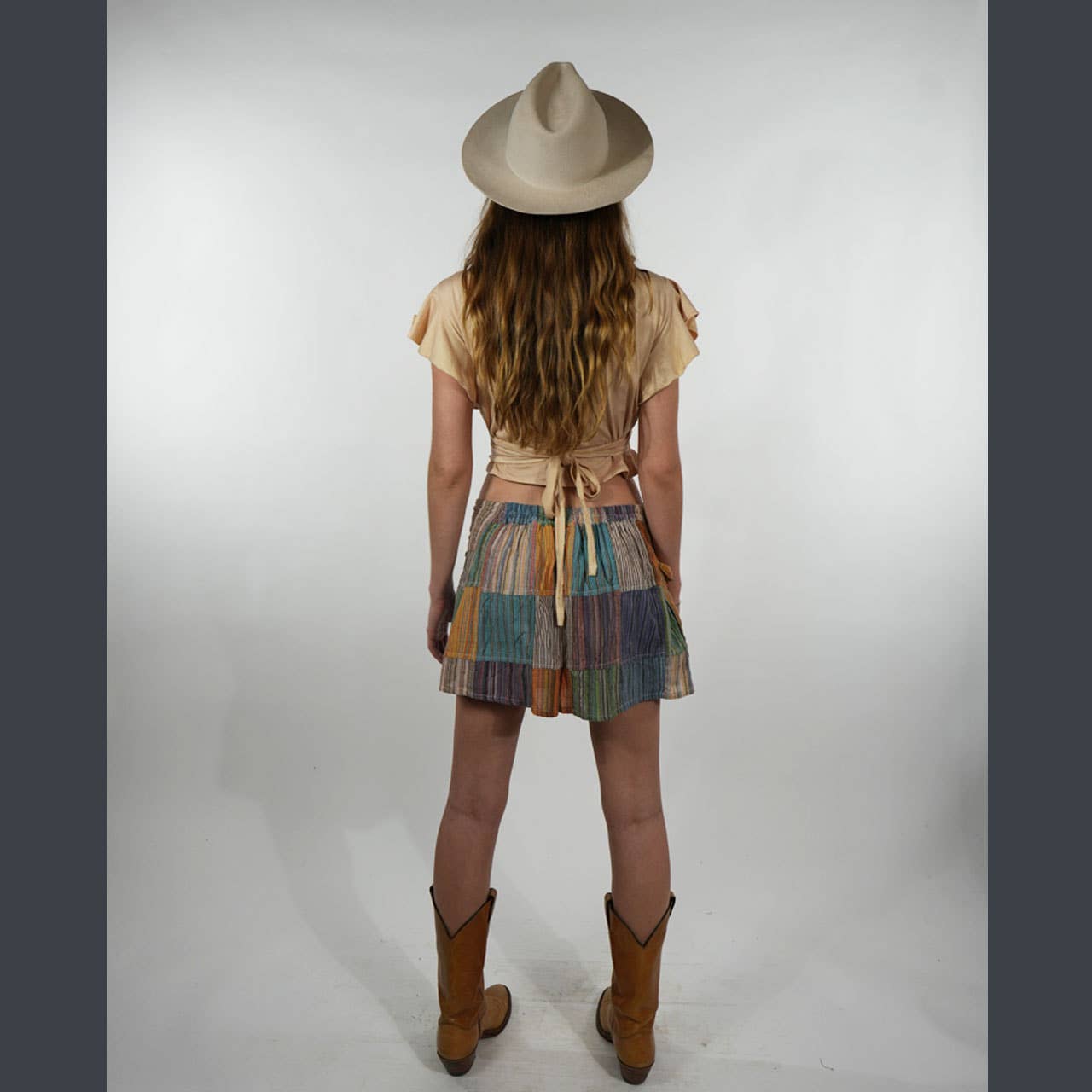 Hippie Boho Cotton Patchwork Mini Skirt - The Elevated Hippie