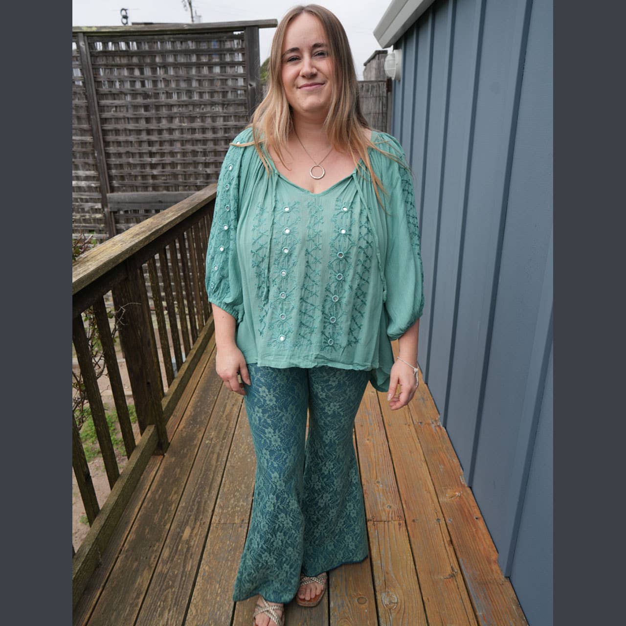 Boho Hippie Lace & Cotton Spandex Bell Pants - The Elevated Hippie