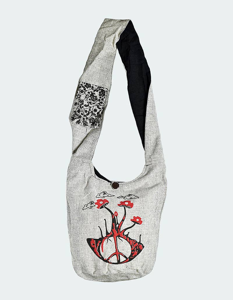 Shroom Peace Cotton Hobo Bag - The Elevated Hippie