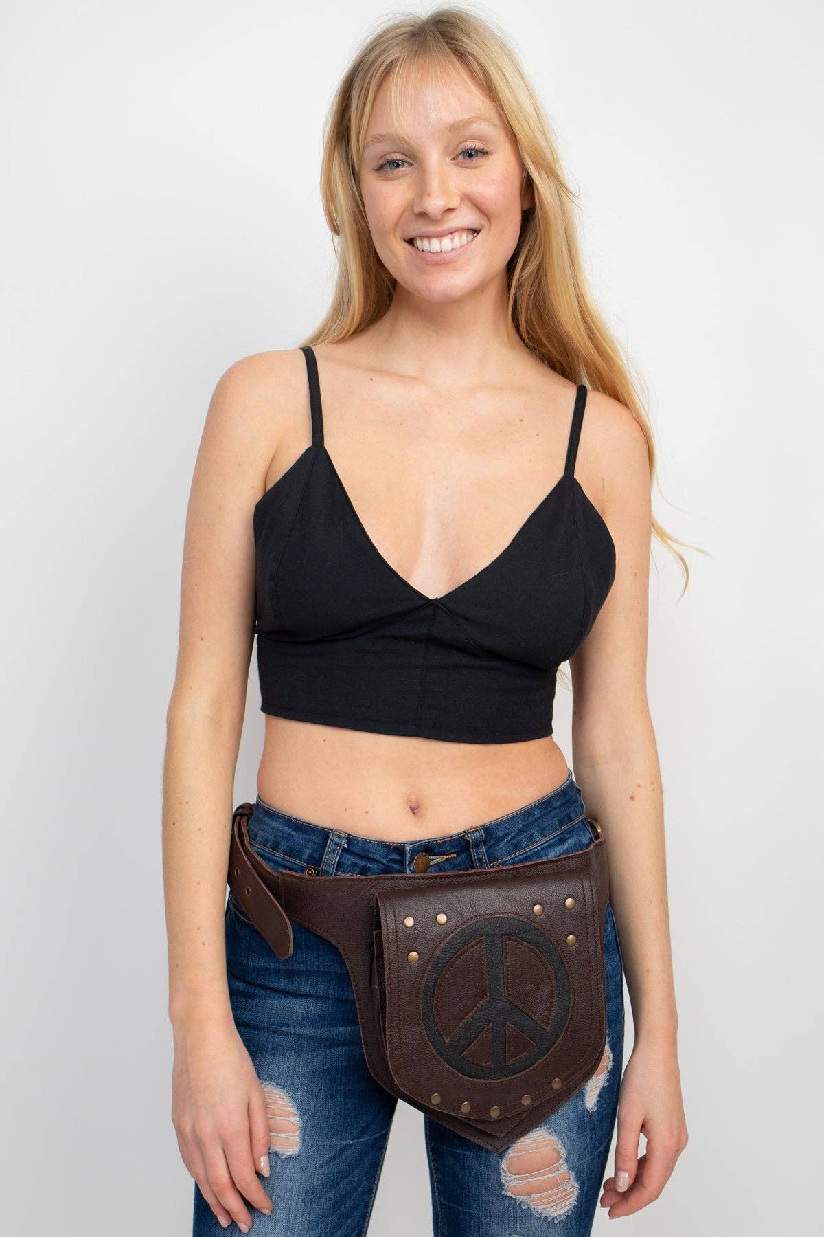 Applique Leather Belt Bag - The Elevated Hippie