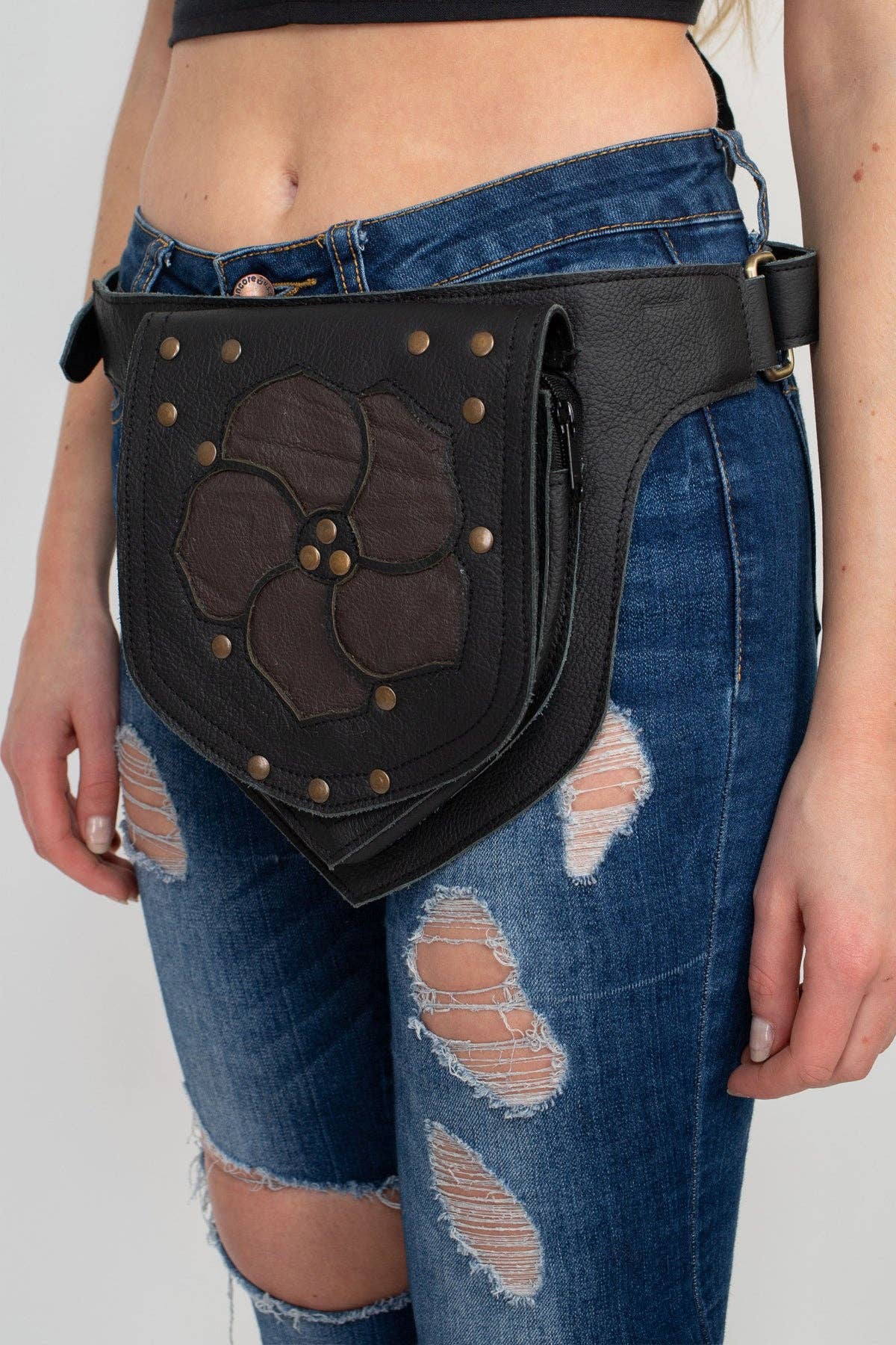 Applique Leather Belt Bag - The Elevated Hippie