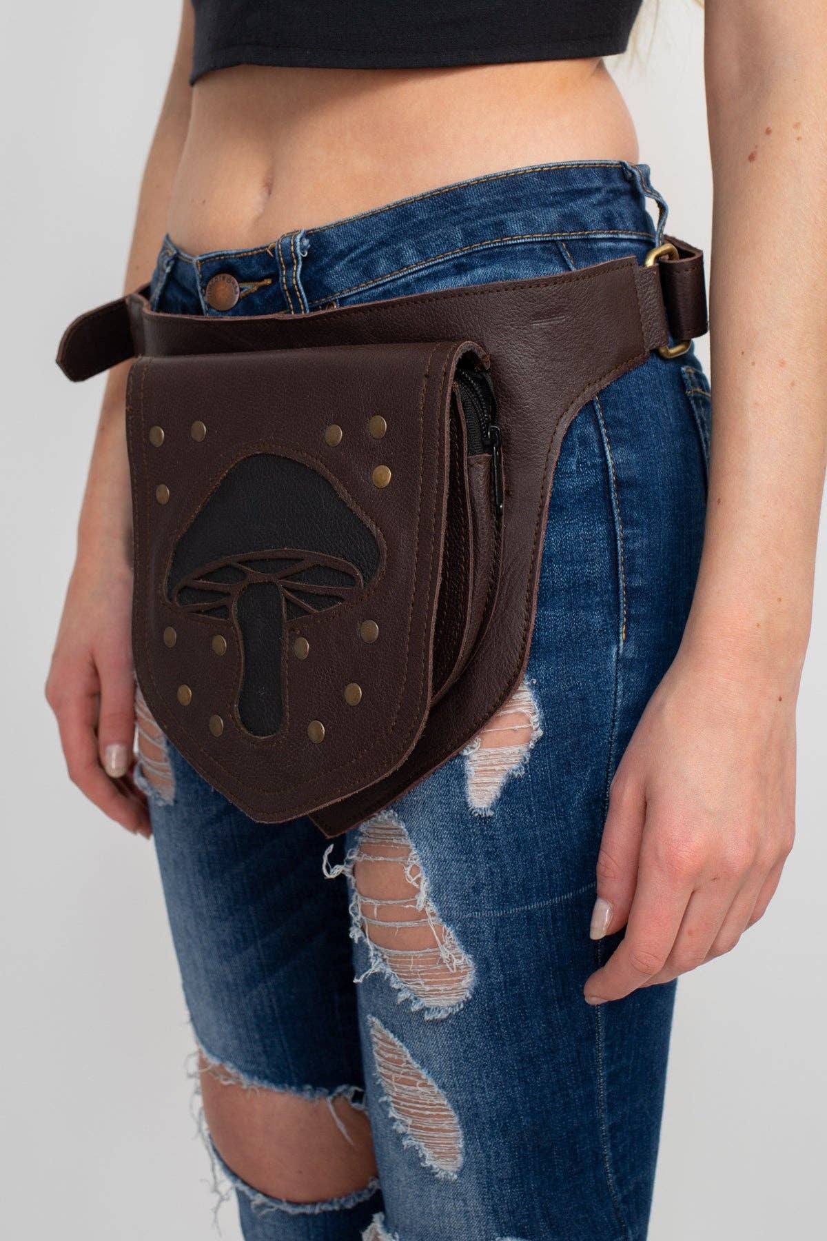 Applique Leather Belt Bag - The Elevated Hippie