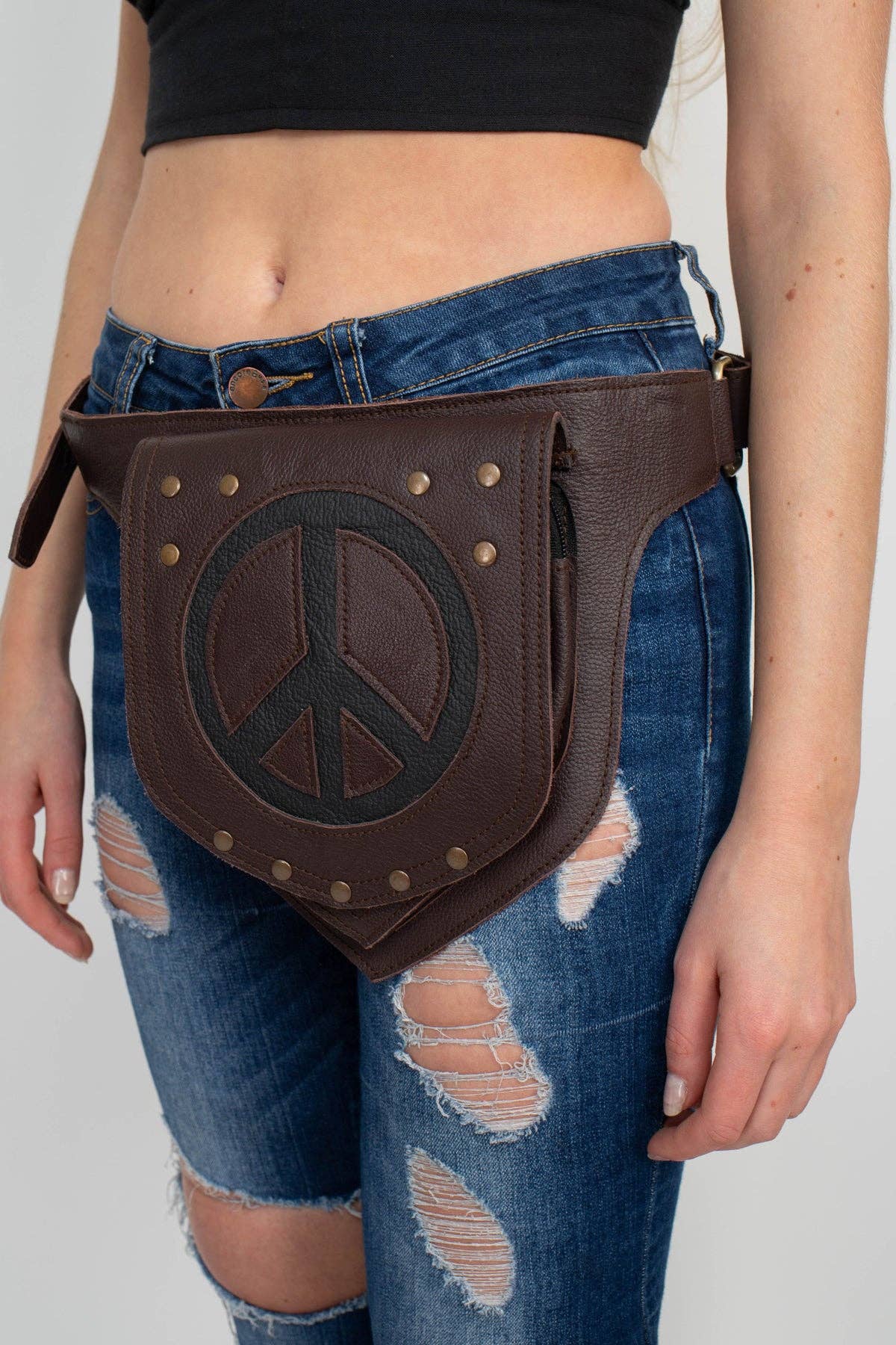 Applique Leather Belt Bag - The Elevated Hippie