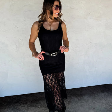 Leely Lace Dress with Built-In Cami – Stretchy Summer Cover-Up or Dres - The Elevated Hippie