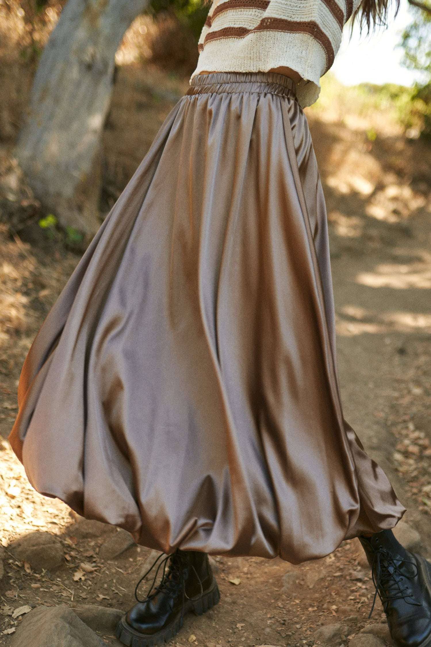 Solid Satin Skirt - The Elevated Hippie