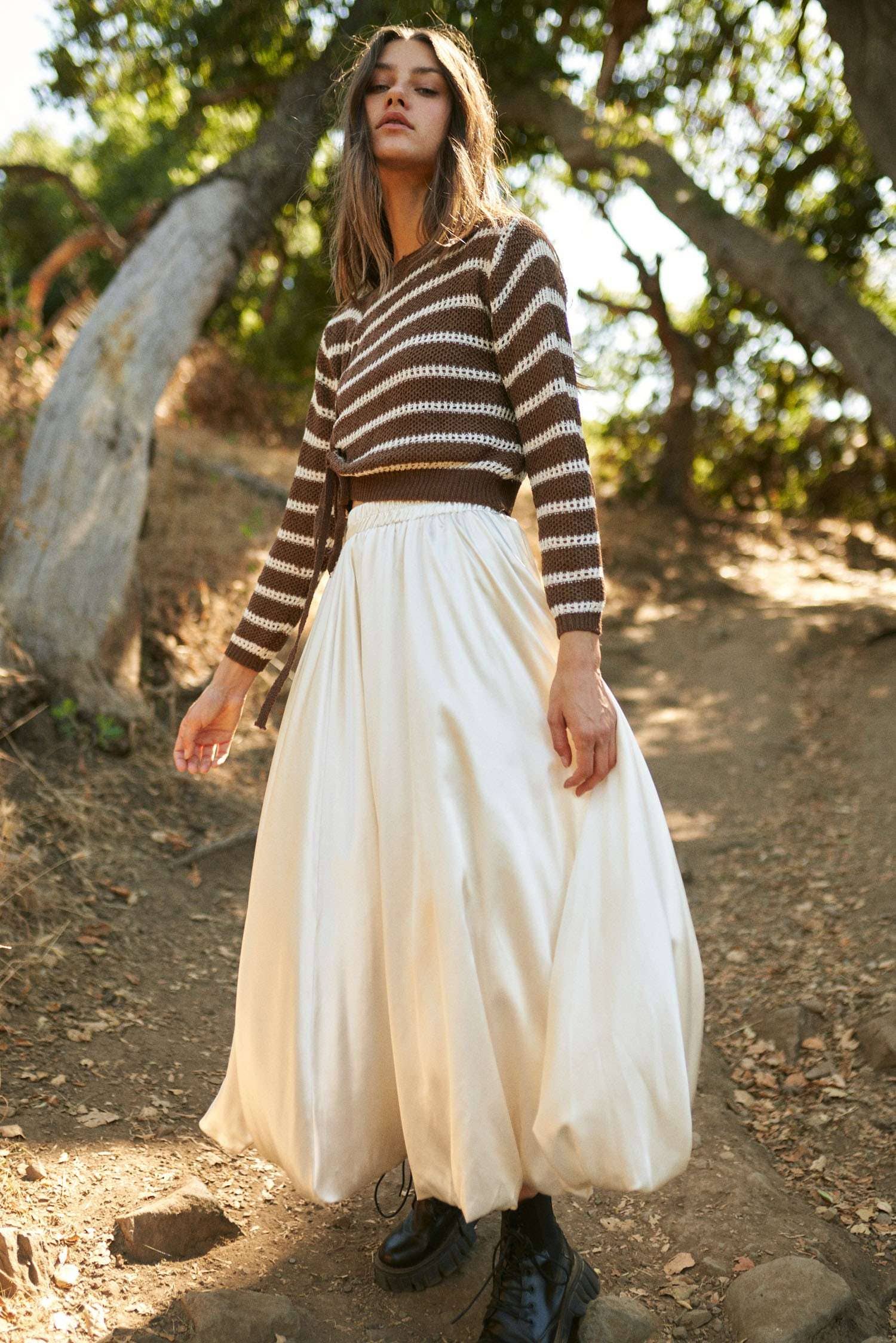 Solid Satin Skirt - The Elevated Hippie